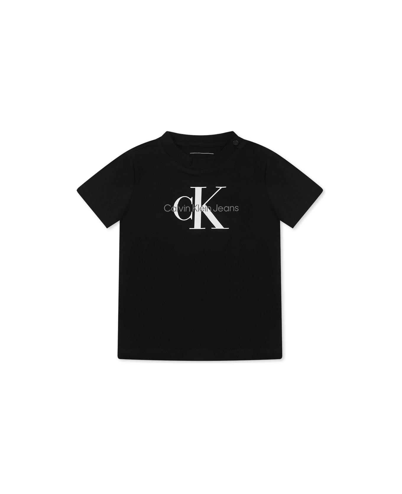 Calvin Klein Black T-shirt For Babykids With Logo - Black