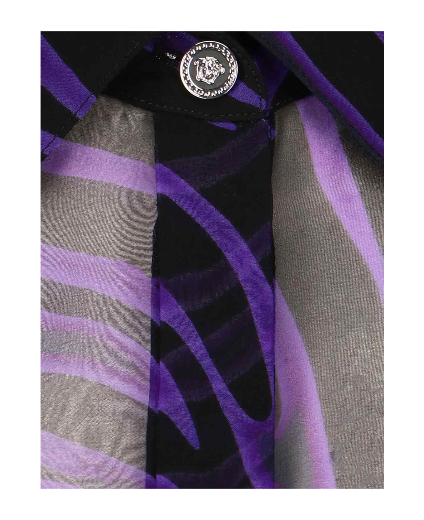 Versace Zebra Sheer Silk Shirt - Violet