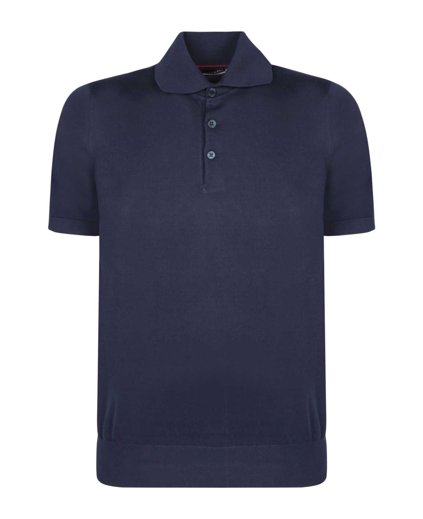 Brunello Cucinelli Short Sleeves Blue Polo Shirt - Navy