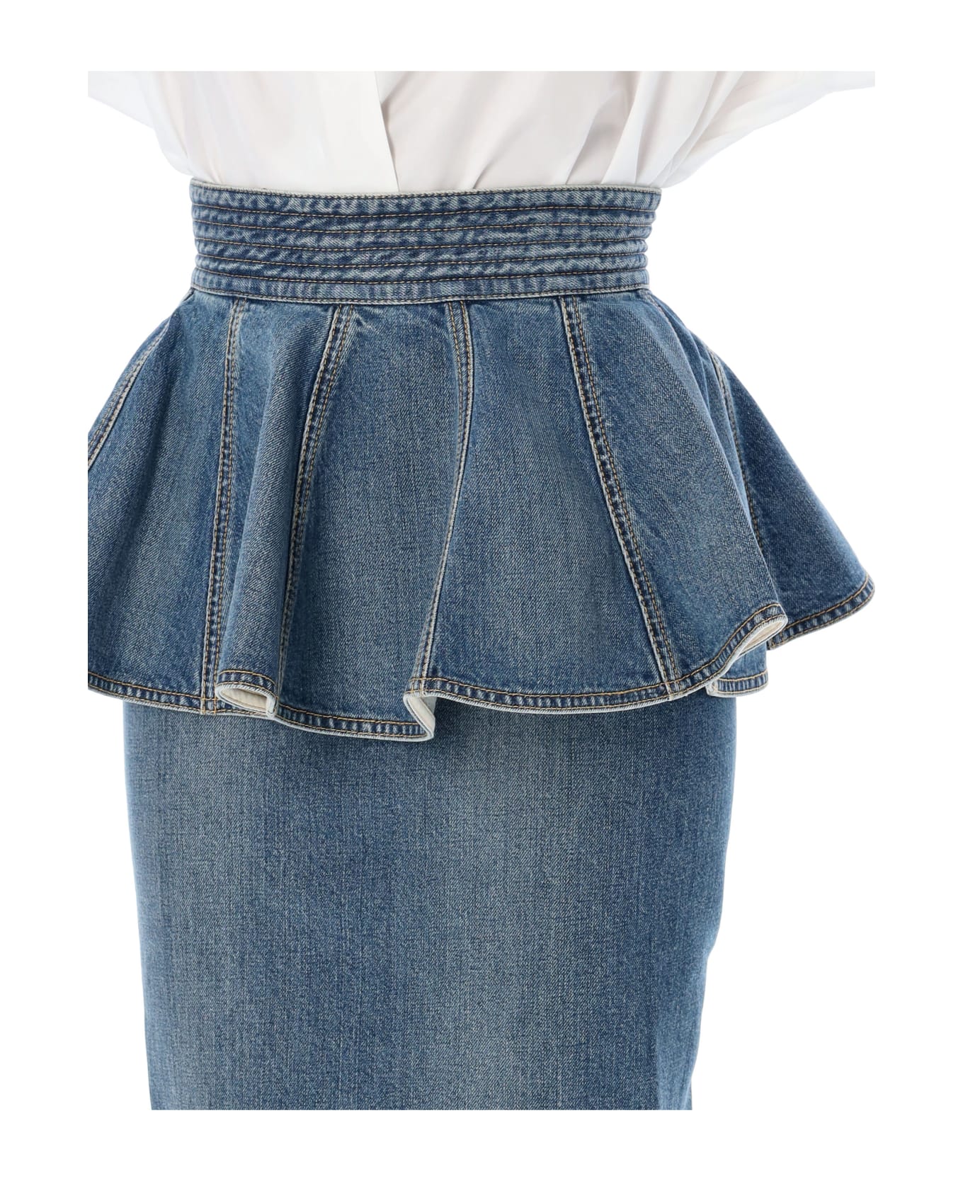 Alaia Denim Skirt Belt - LIGHT BLUE
