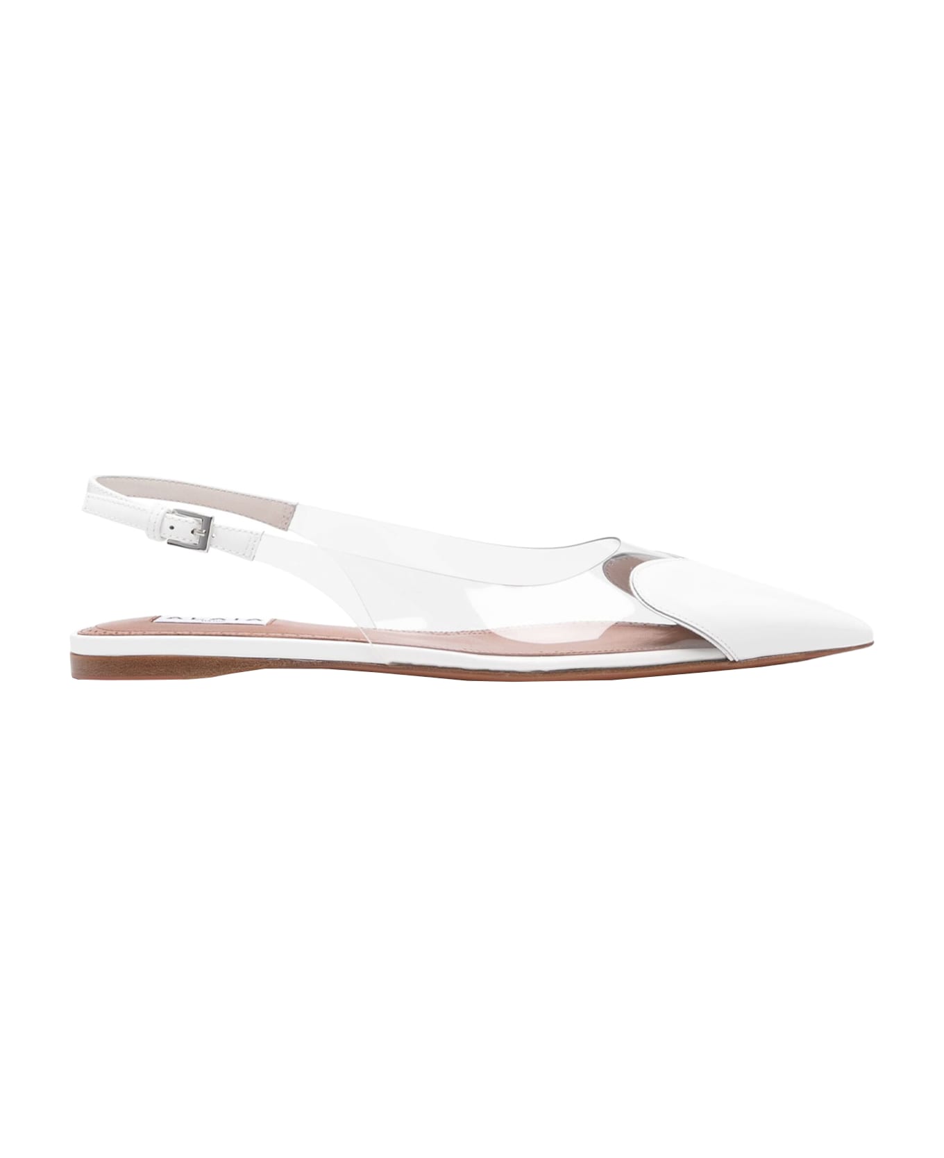 Alaia White Le Coeur Flat Slingbacks - White