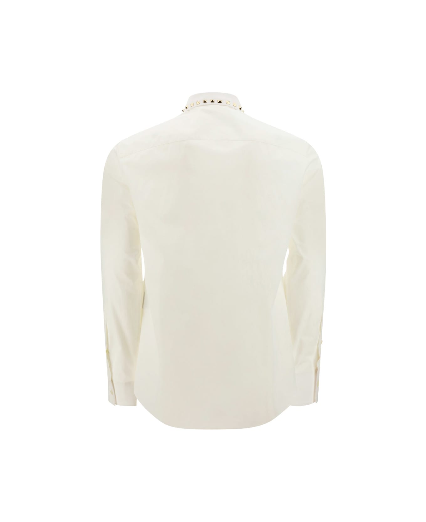 Valentino White Shirt With Studs On The Collar - White