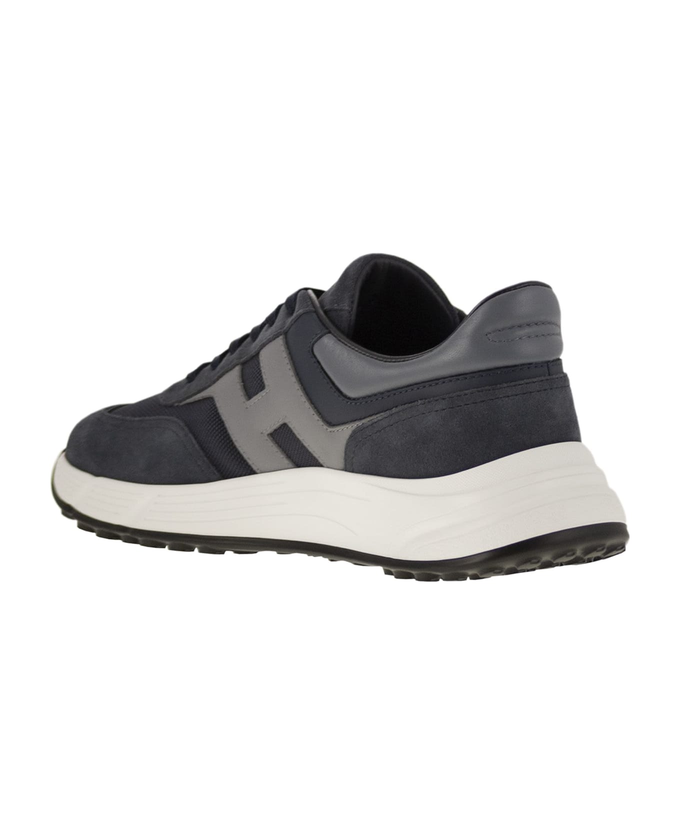 Hogan Hyperlight - Suede And Canvas Sneakers - Avio