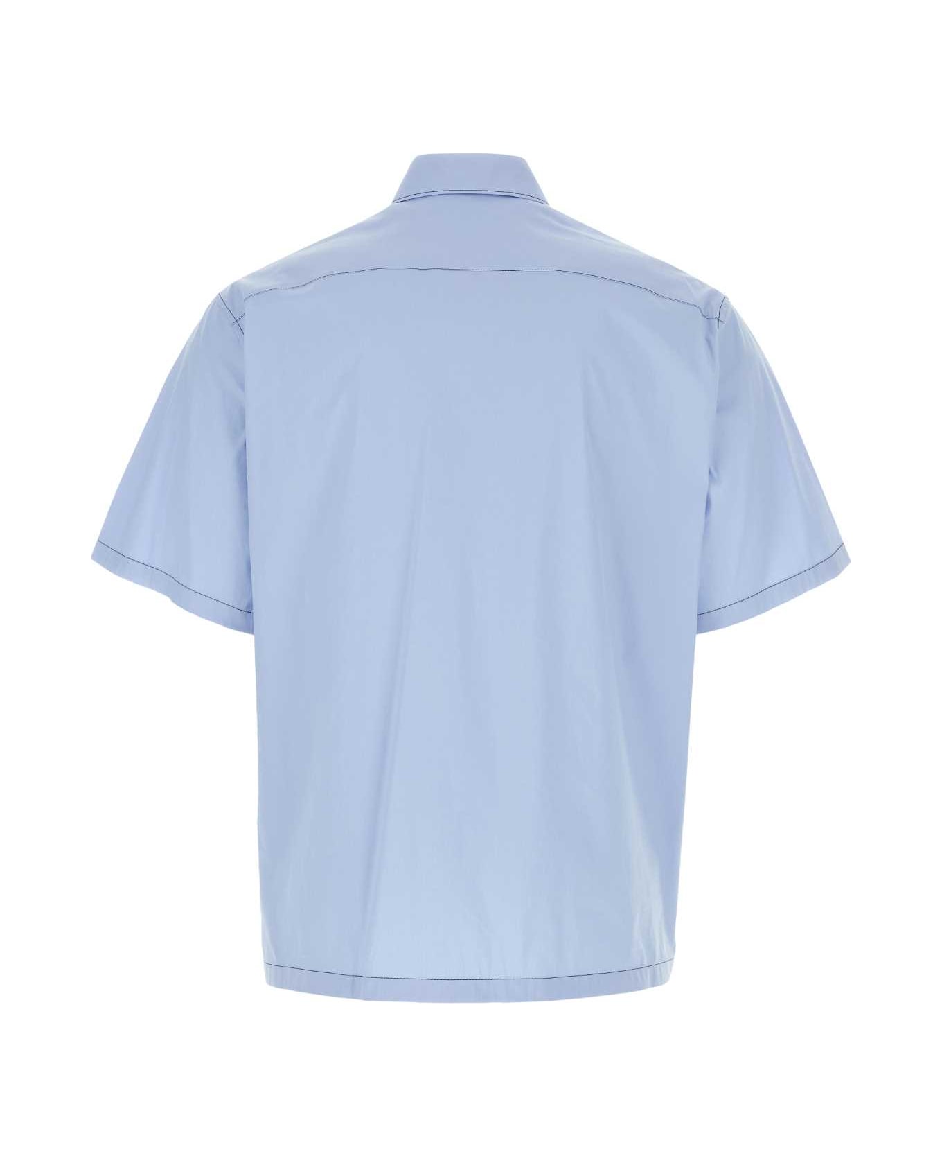 Prada Light Blue Stretch Poplin Shirt - CIELO