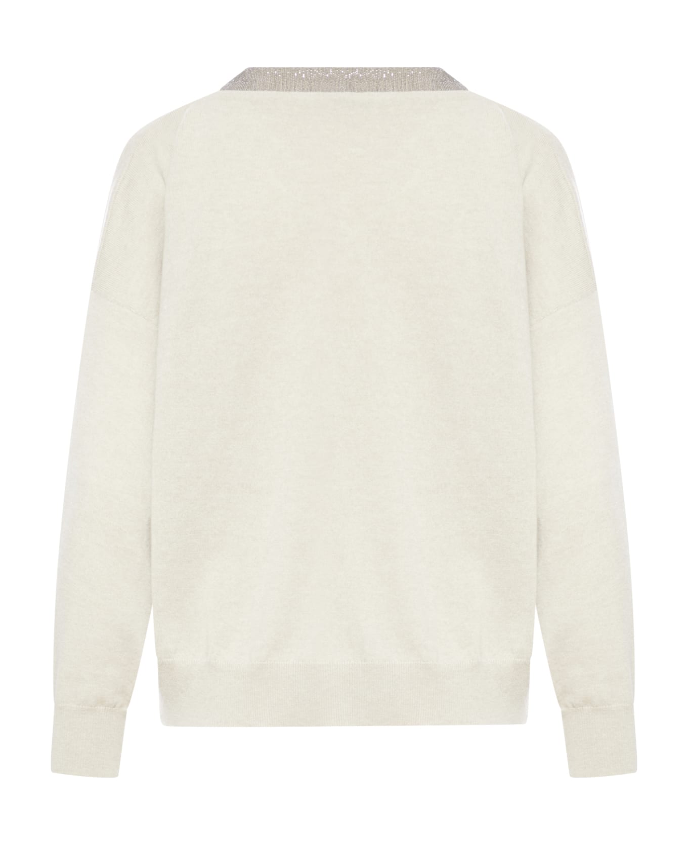 Brunello Cucinelli Sweater With Decoration - Nude & Neutrals