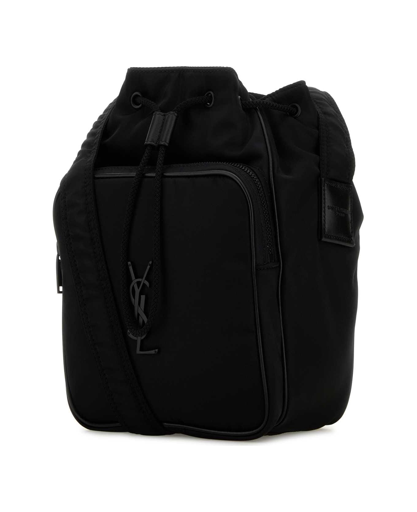 Saint Laurent Black Nylon Bucket Bag - NERO