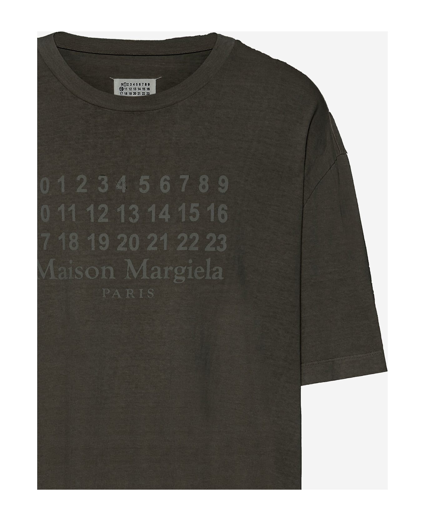 Maison Margiela Cotton T-shirt With Print - Grey