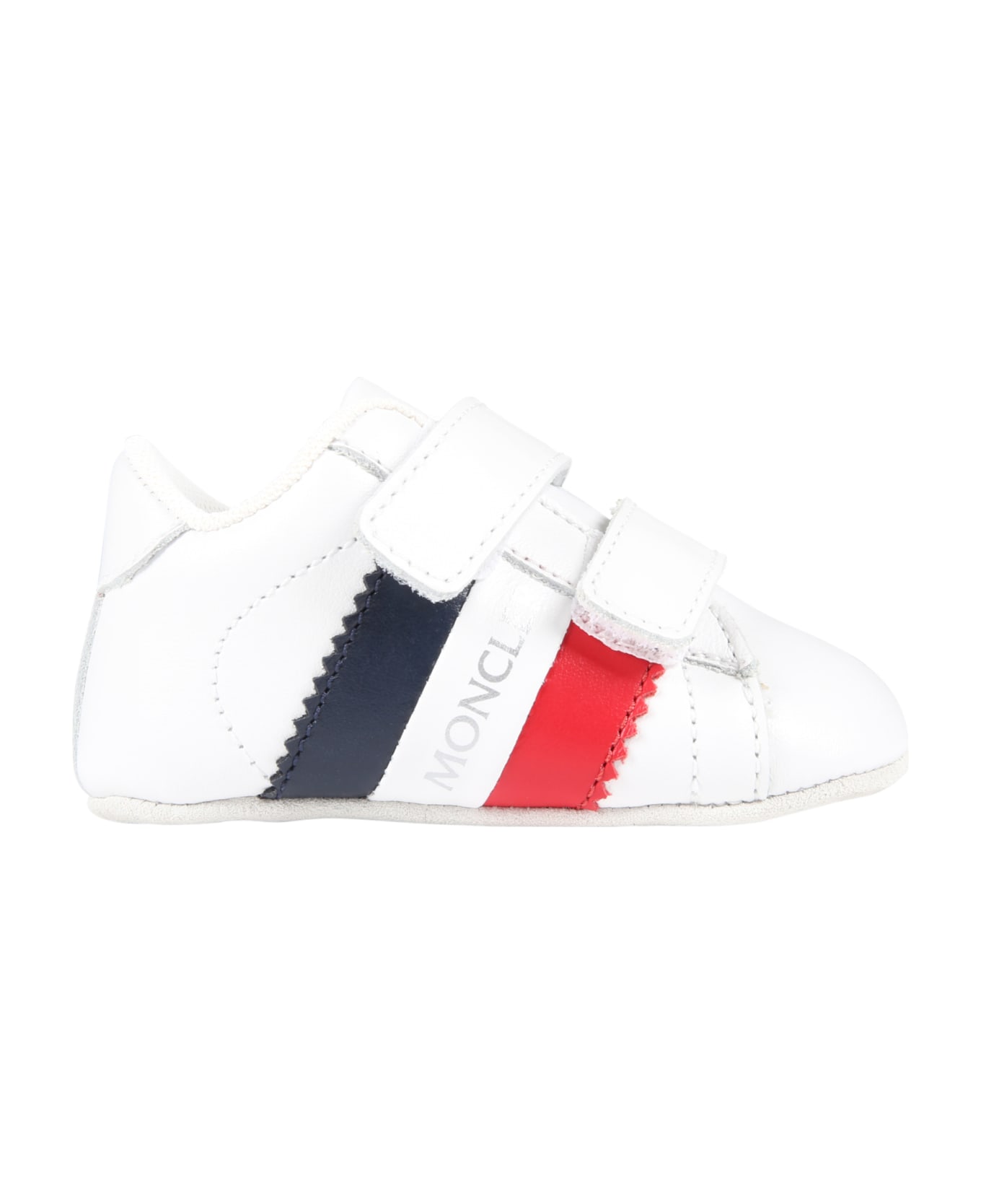 Moncler White Sneakers For Baby Boy - White