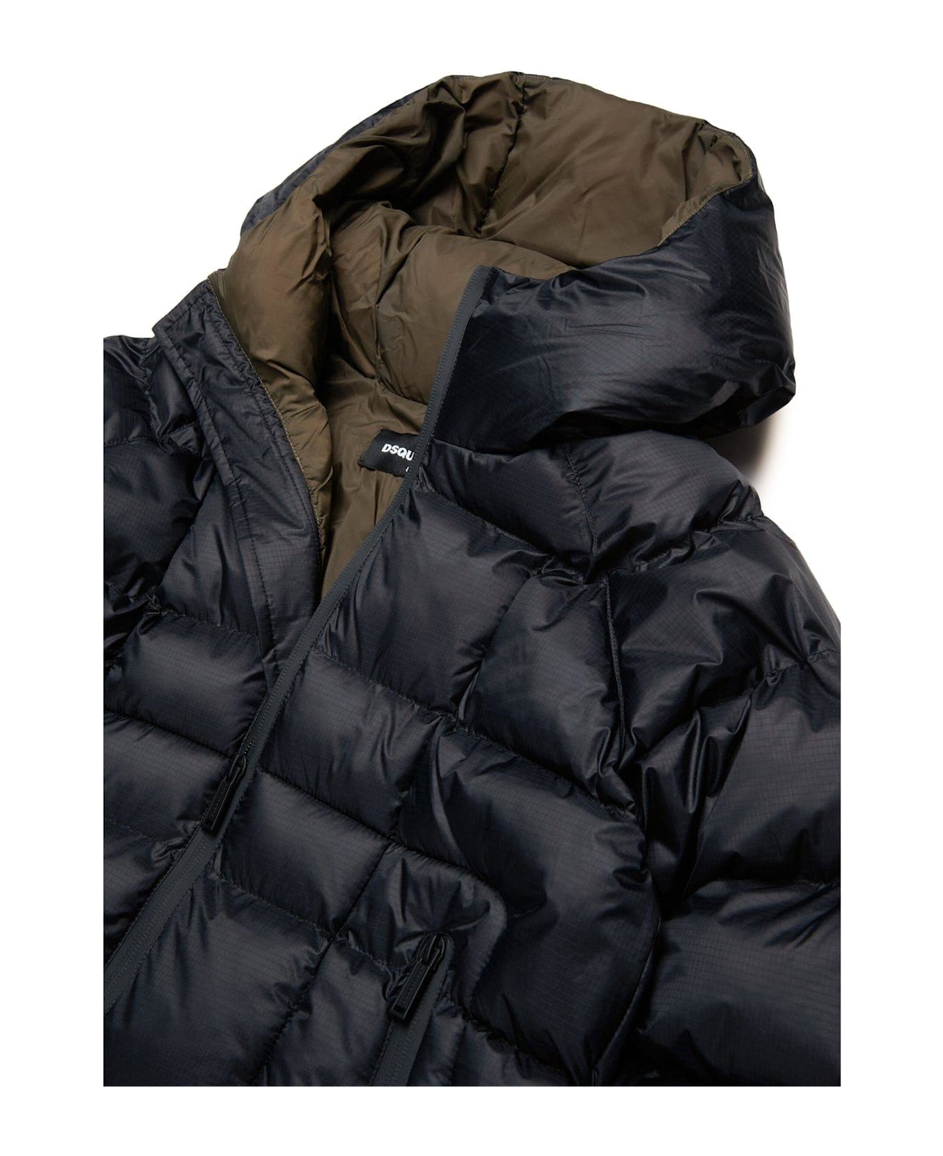 Dsquared2 Hooded Down Jacket - BLACK