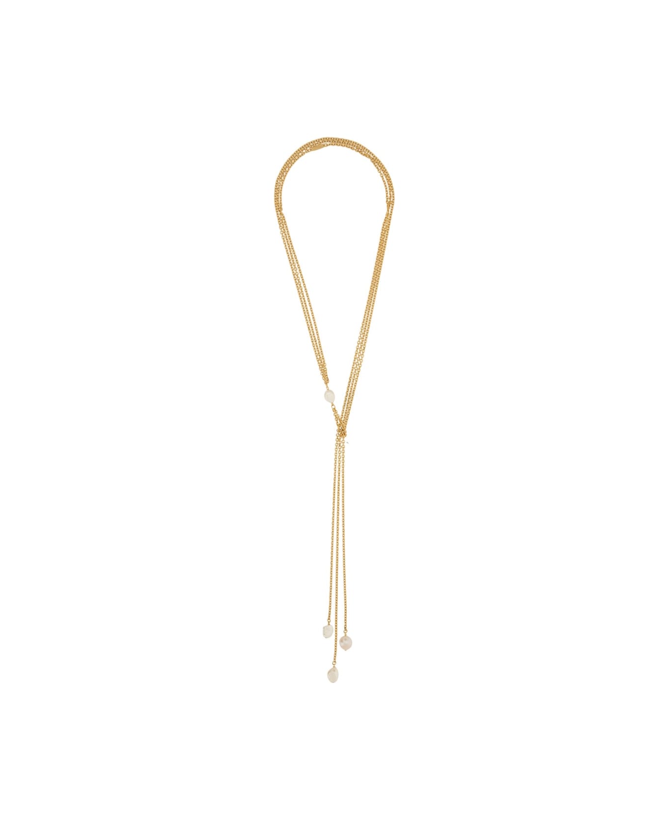 Golden Goose Necklace With Pearls - GOLD