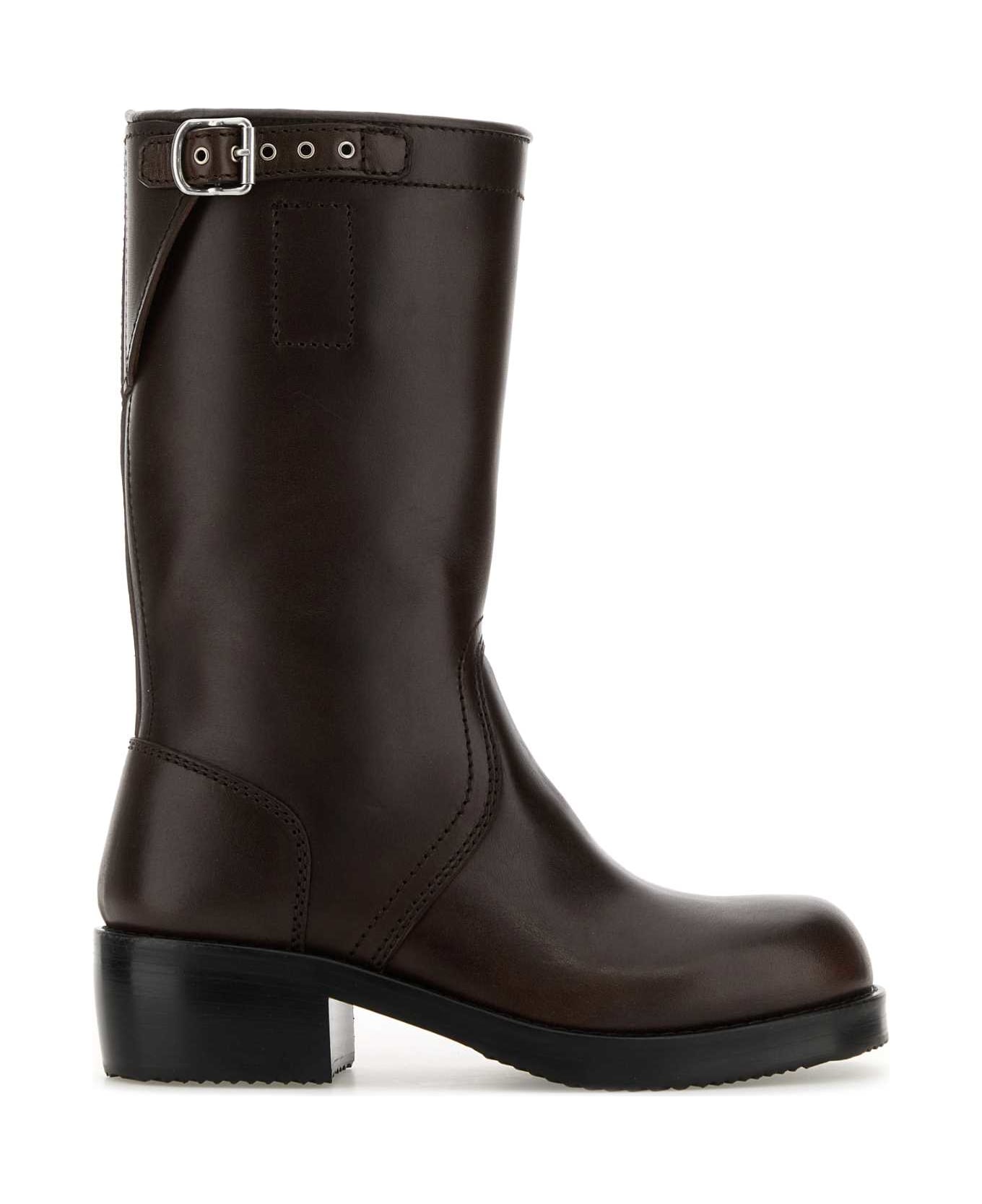 Dries Van Noten Dark Brown Leather Boots - DARKBROWN
