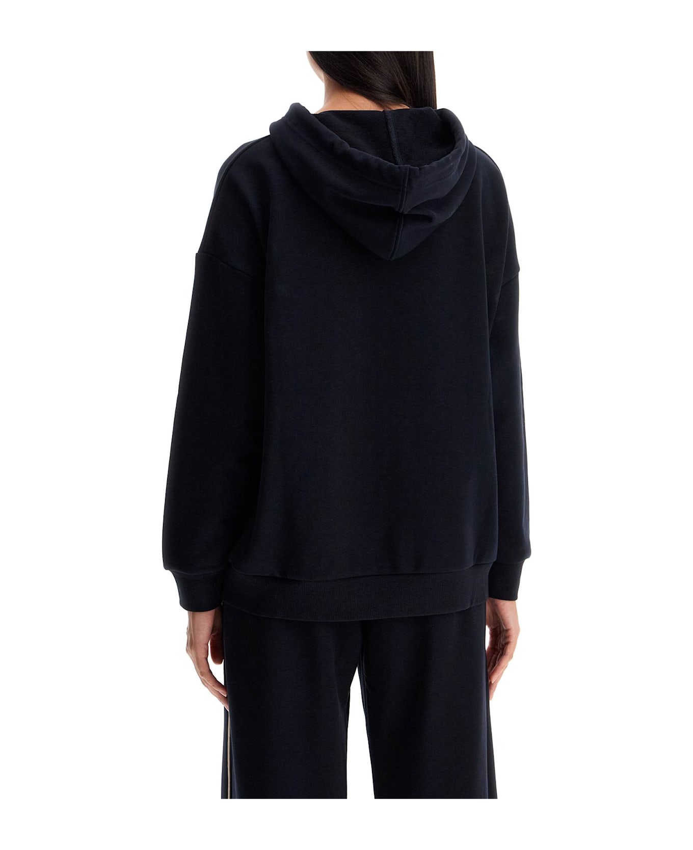 Max Mara Hooded Sweatshirt With Piping - BLU (Black)