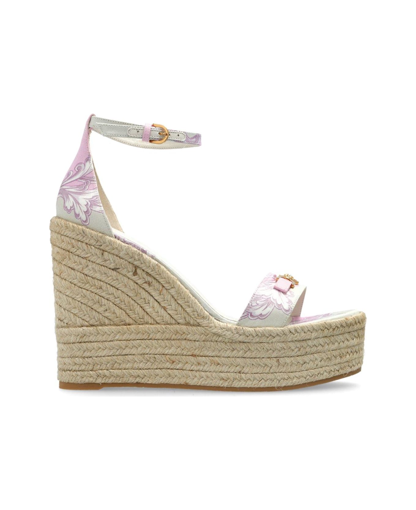 Versace Barocco Medusa 
95 Wedge Sandals - PINK