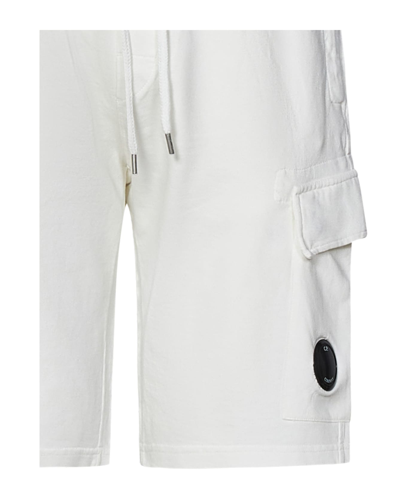 C.P. Company White Cotton Bermuda Shorts - GAUZEWHITE