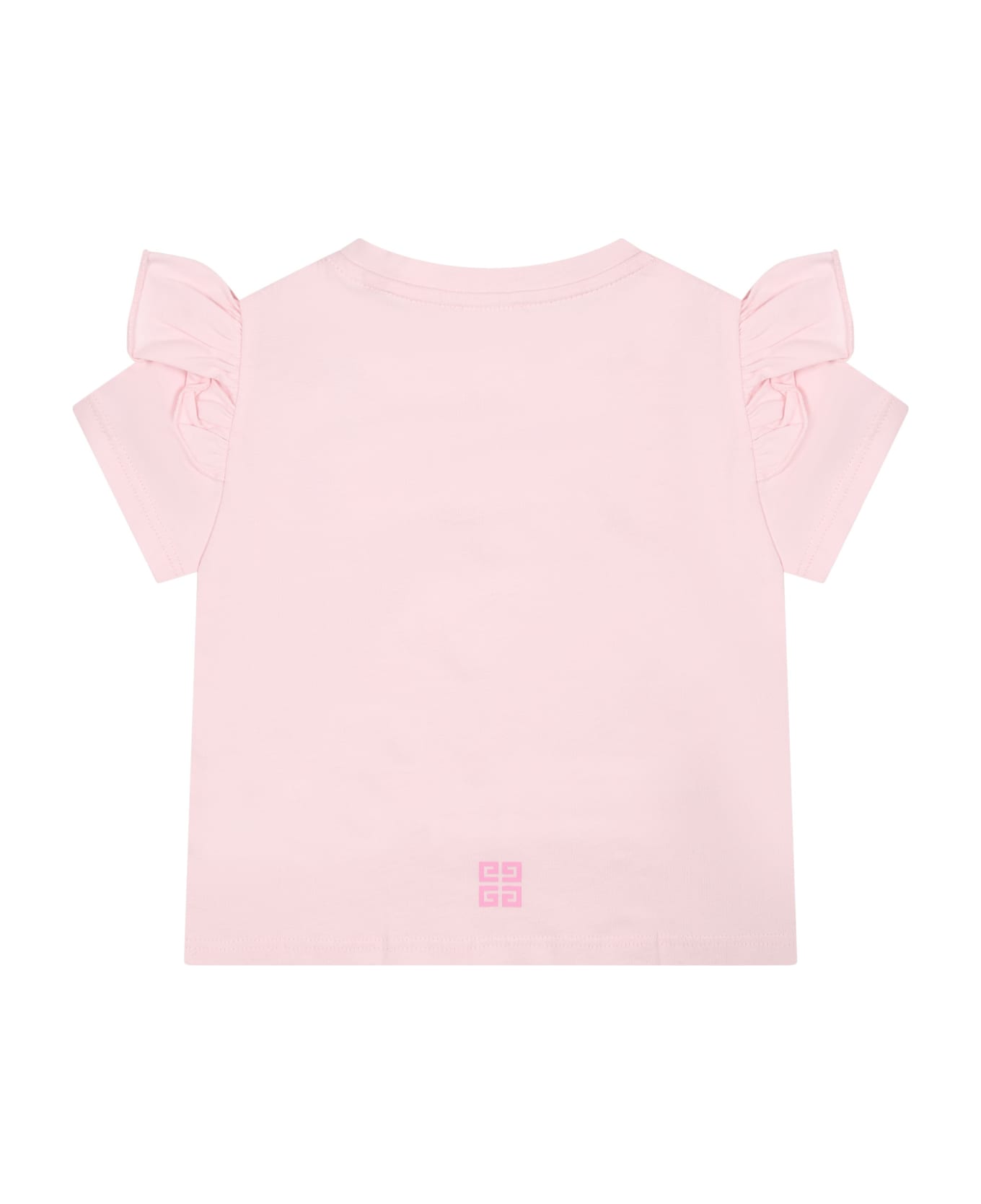 Givenchy Pink T-shirt For Baby Girl With Logo - Pink