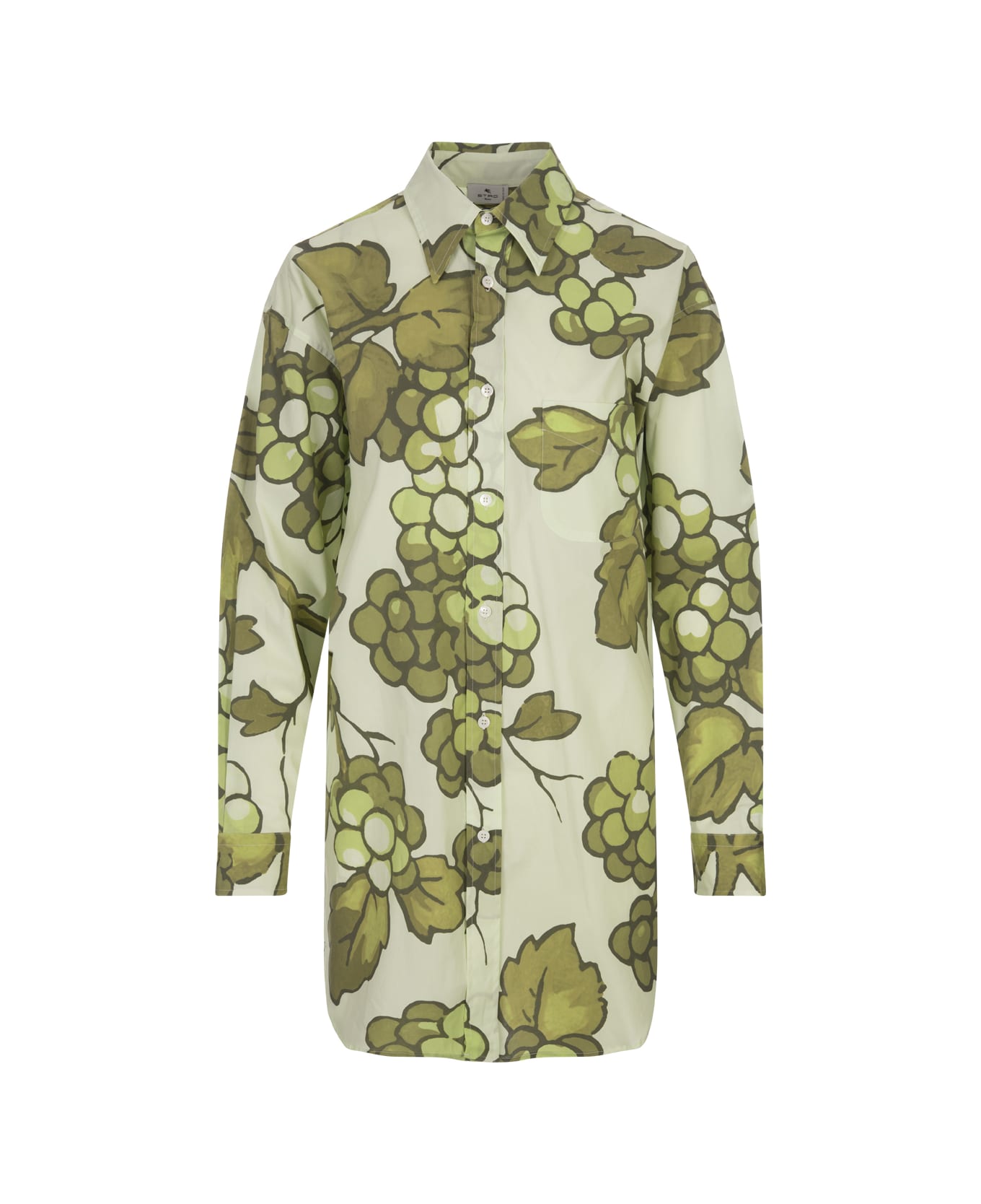 Etro Shirt With Green Barries Print - Verde シャツ