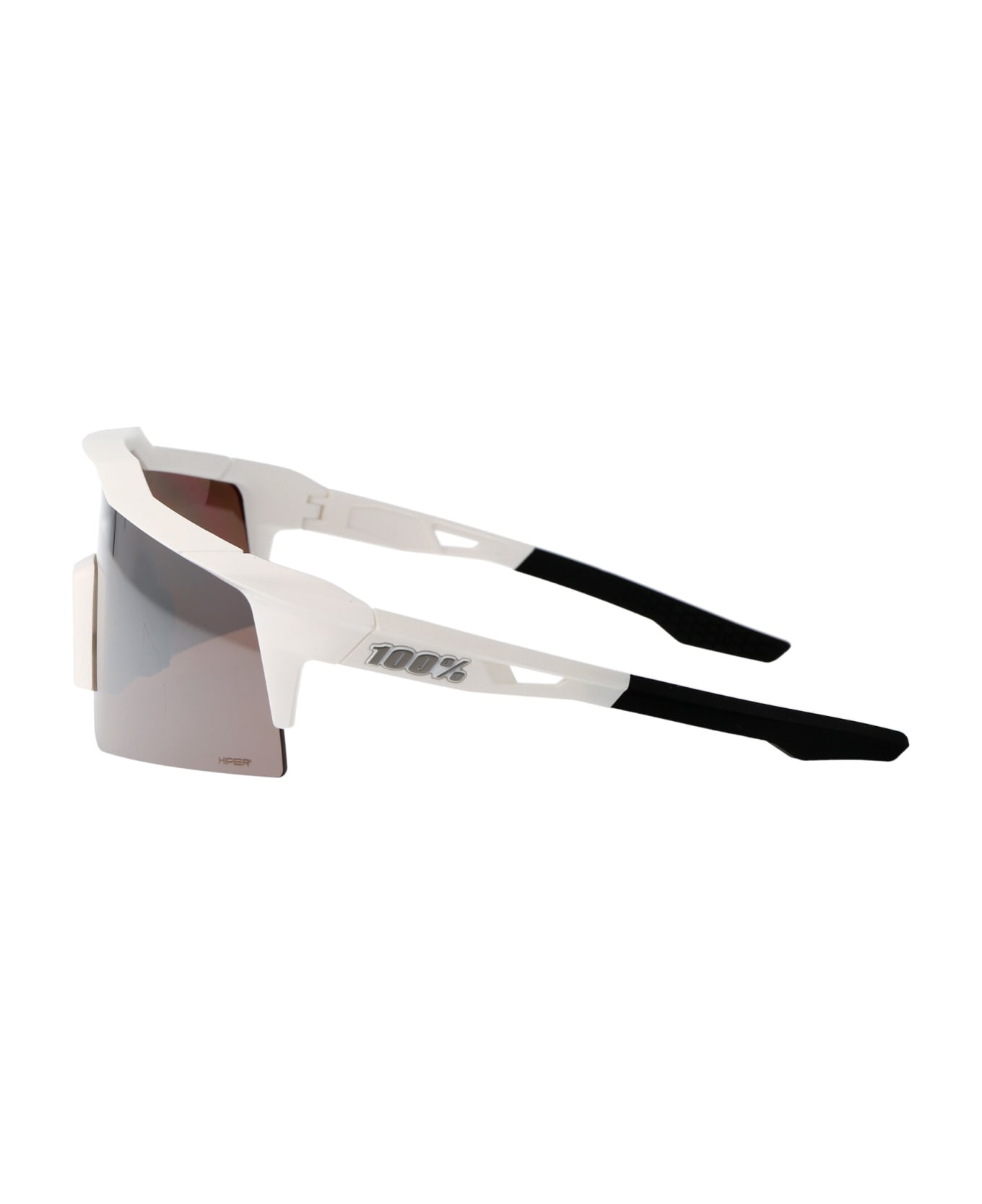 100% Speedcraft Sl Sunglasses - Matte White - HiPER Silver Mirror Lens