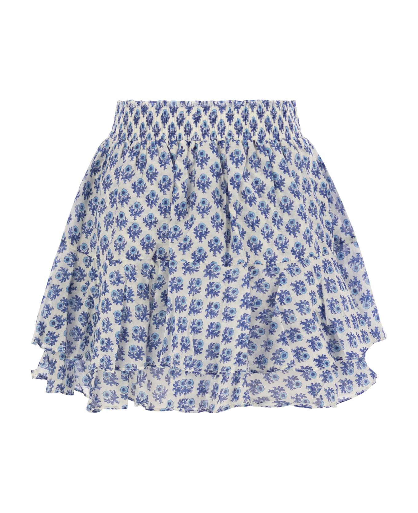 MC2 Saint Barth Eivissa - Miniskirt With Ruffles - Blue