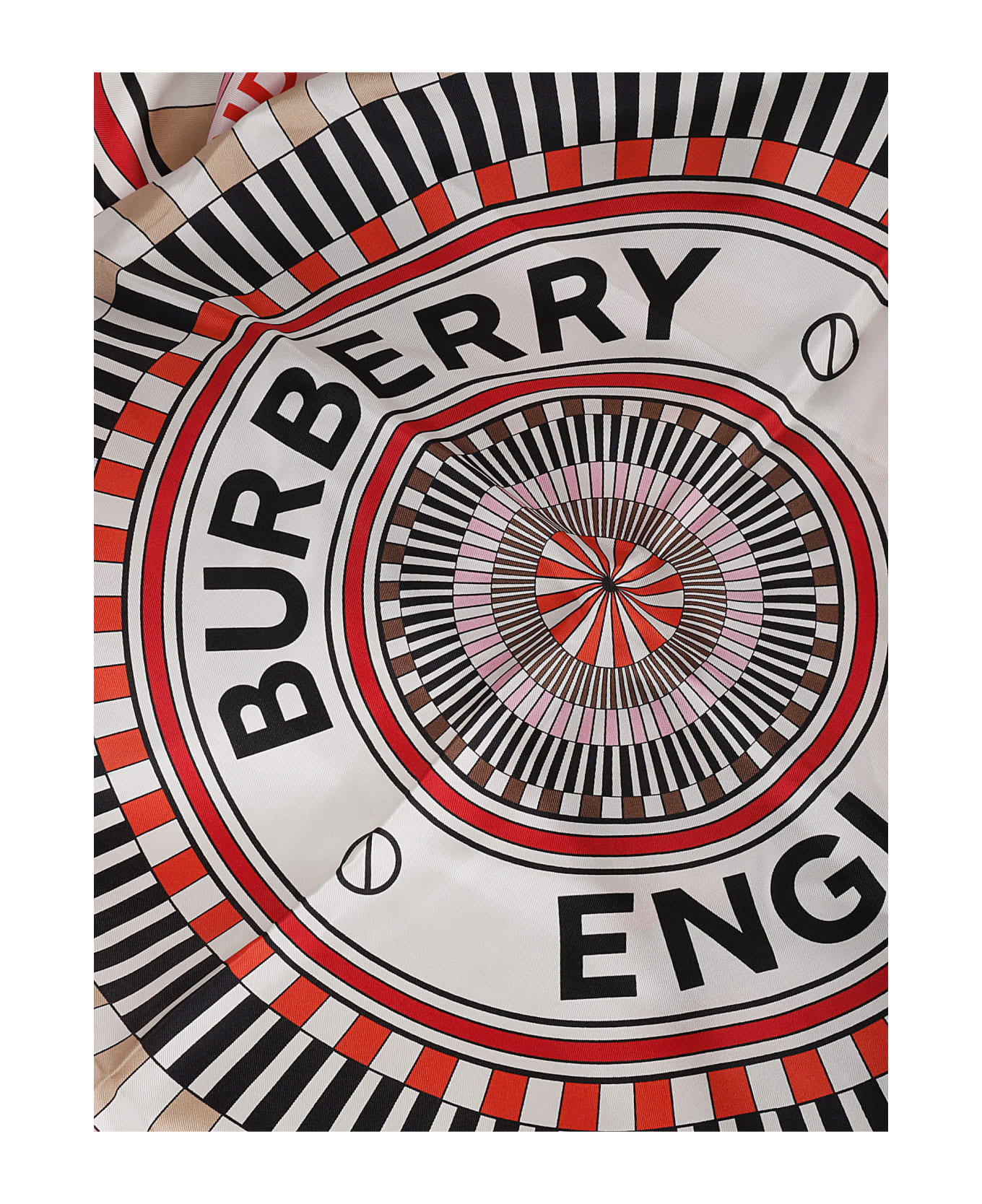 Burberry Spiral Silk Foulard - Bright Red