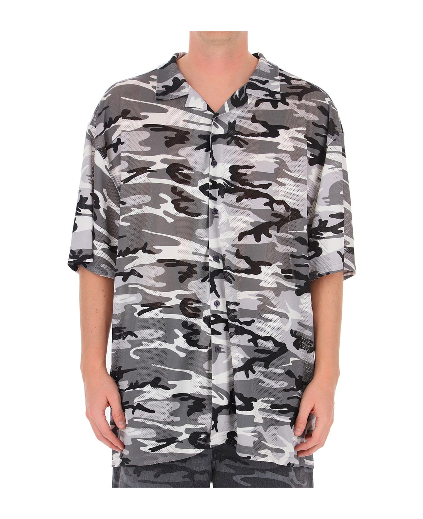 Balenciaga Camouflage Print Shirt - Gray