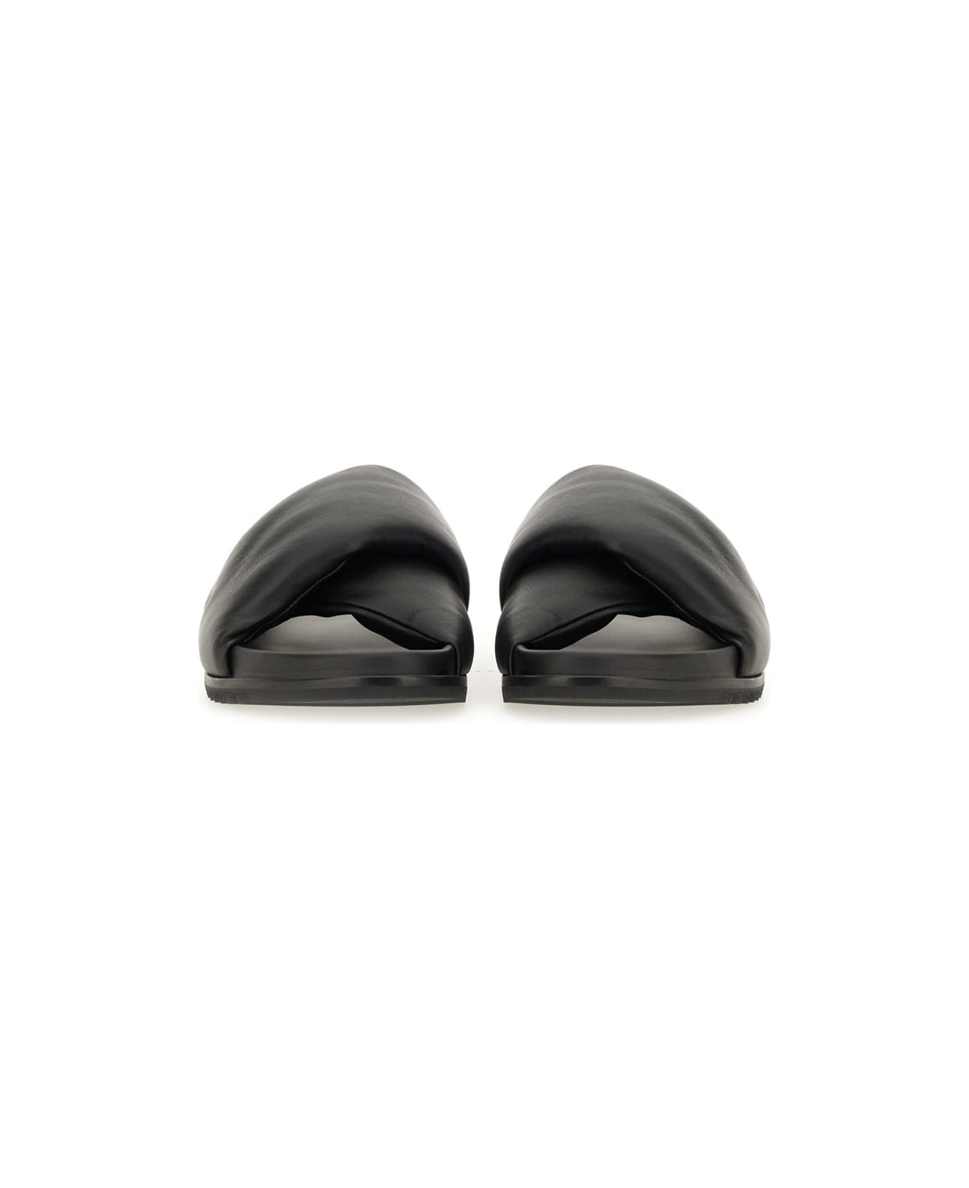 Rick Owens Leather Slide Sandal - BLACK