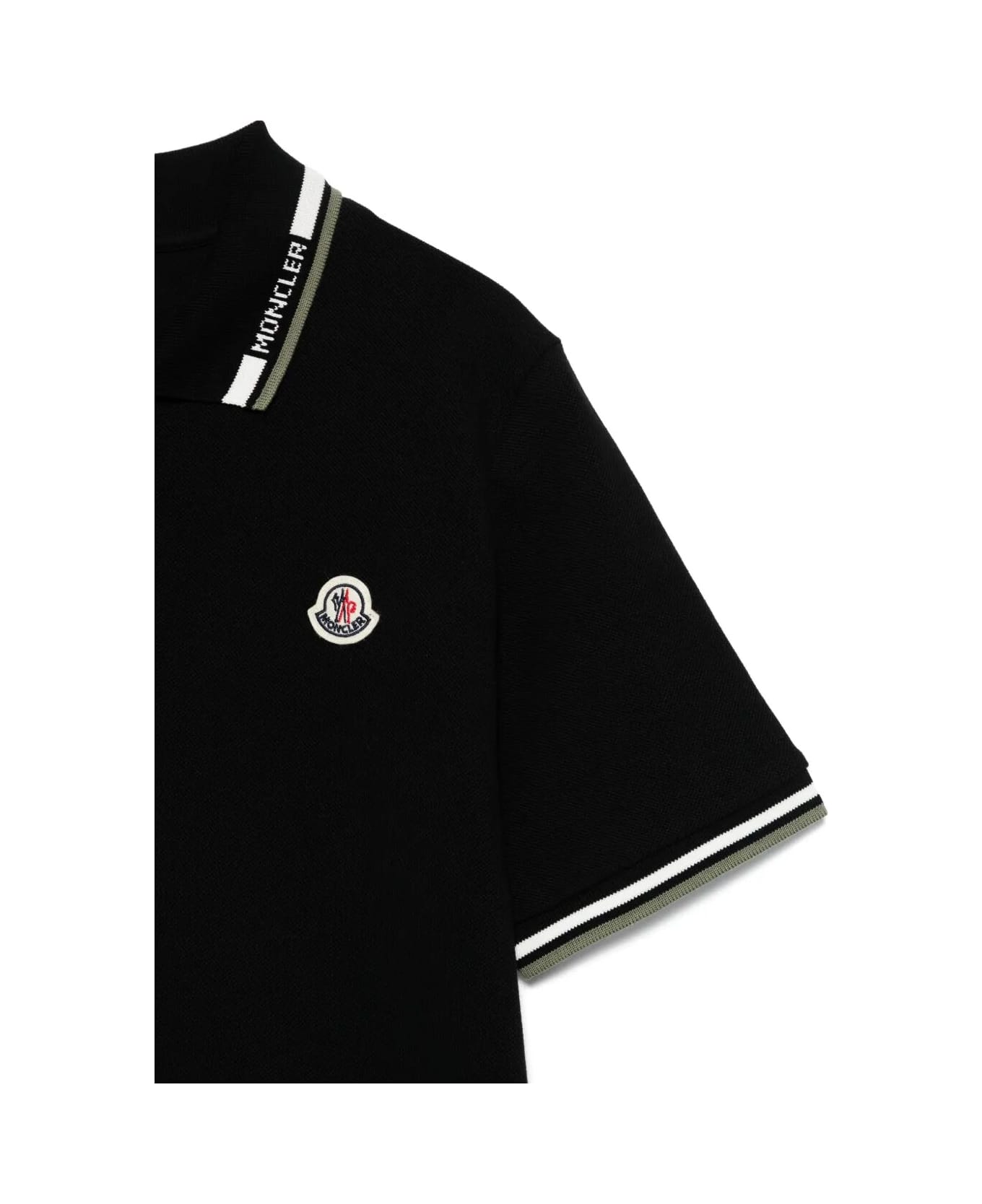 Moncler Short Sleeves Polo Shirt - Black