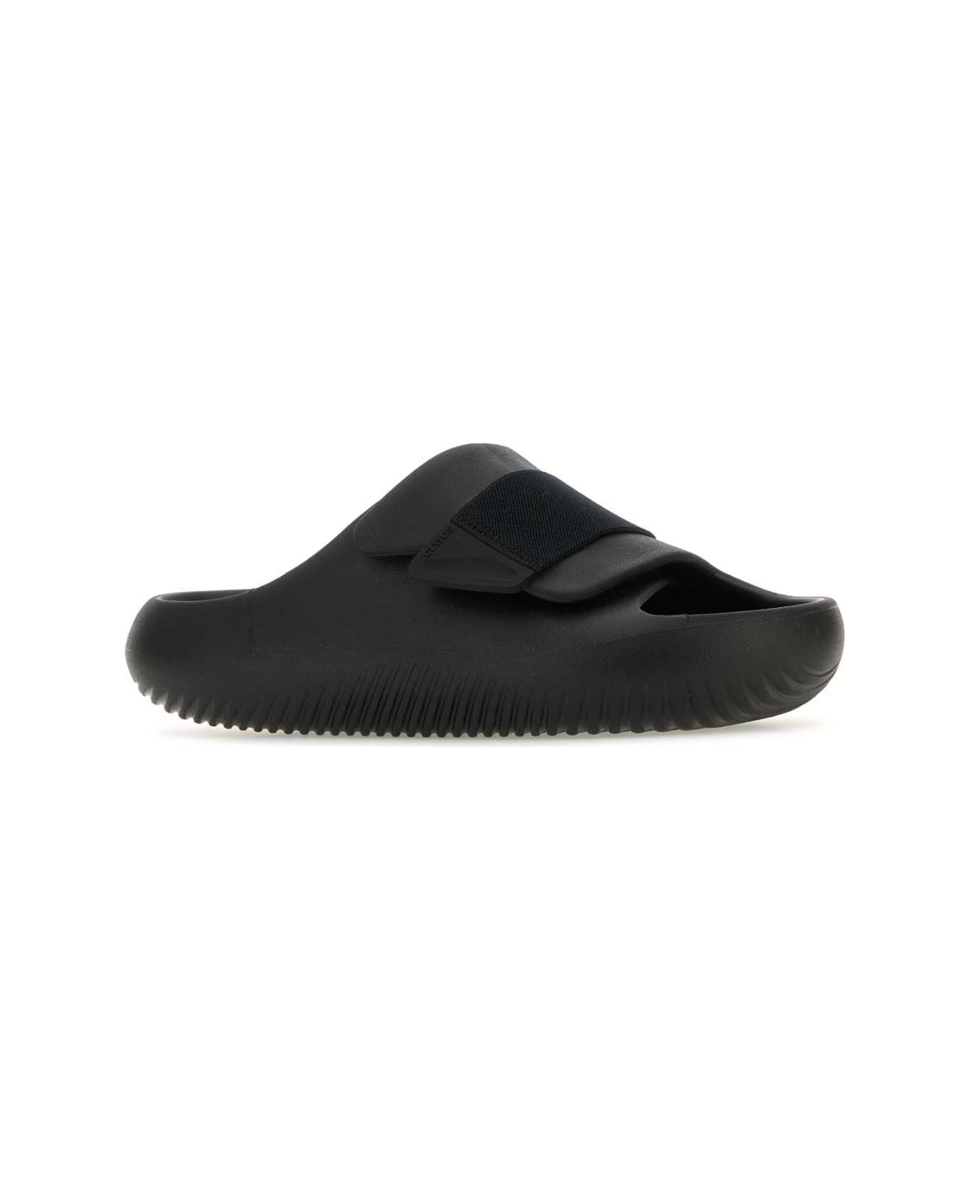 Crocs Black Rubber Mellow Luxe Recovery Slippers - BLACK