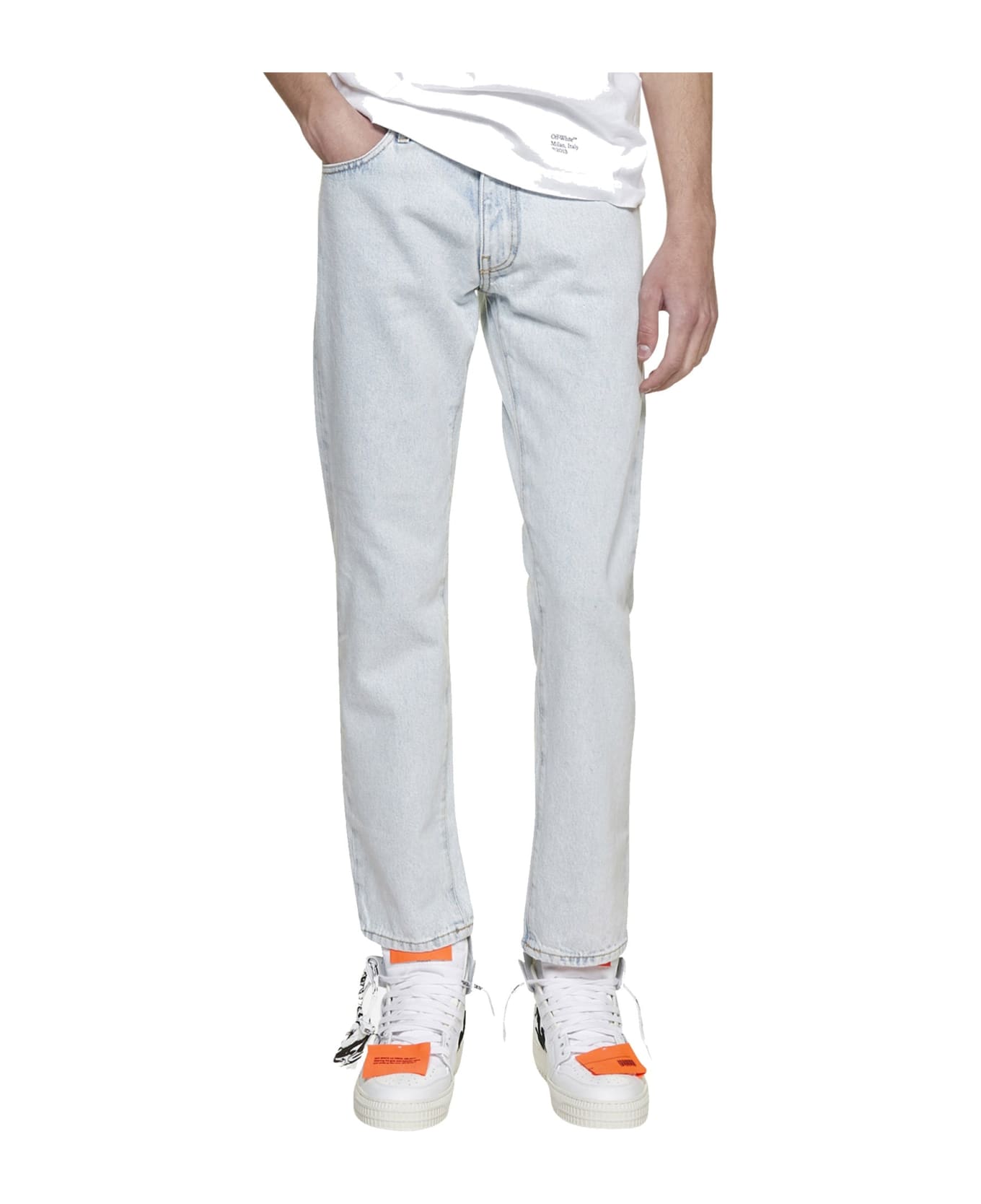 Off-White Slim Fit Diag Jeans - Blue デニム