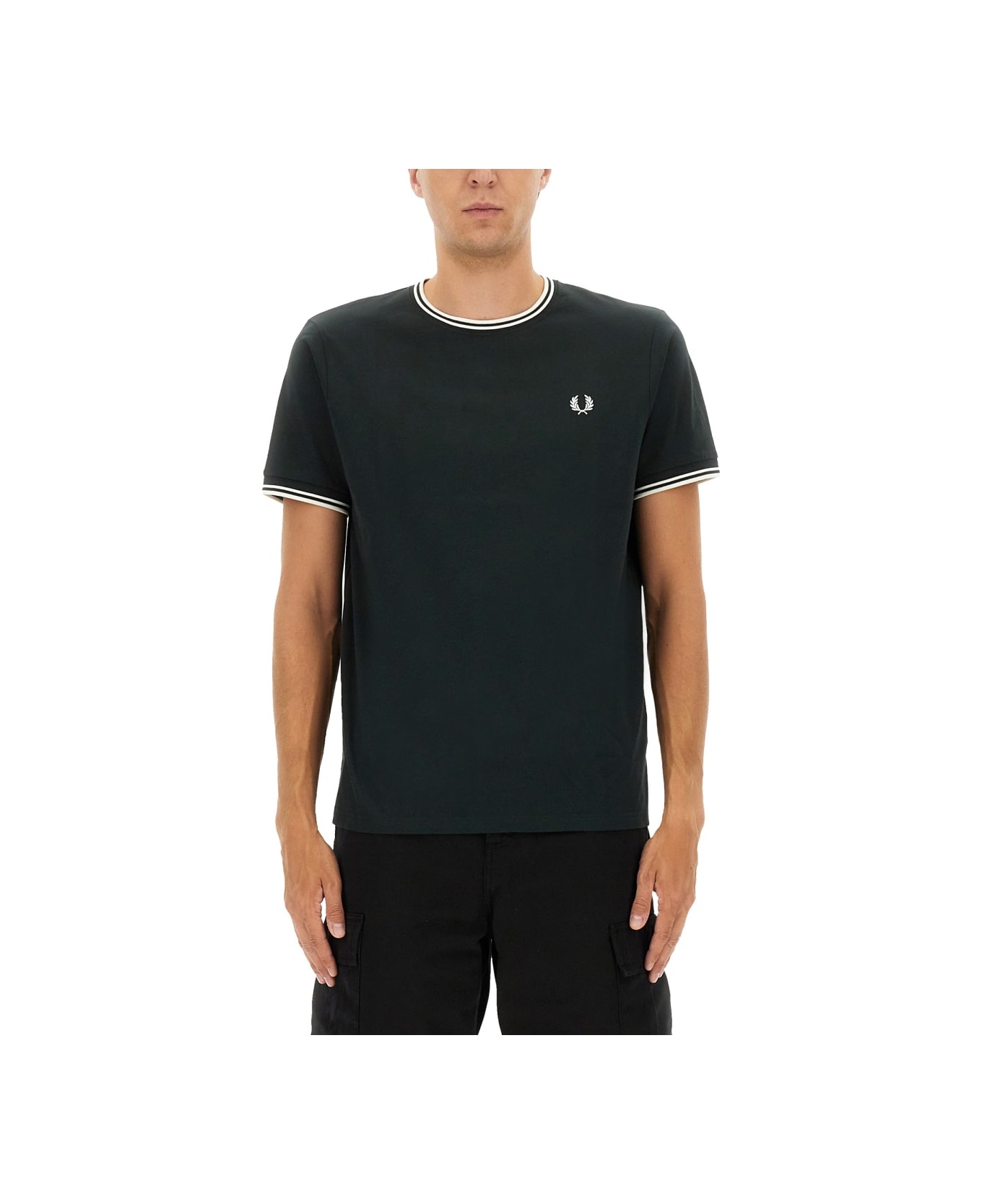 Fred Perry Double Stripe T-shirt - GREEN
