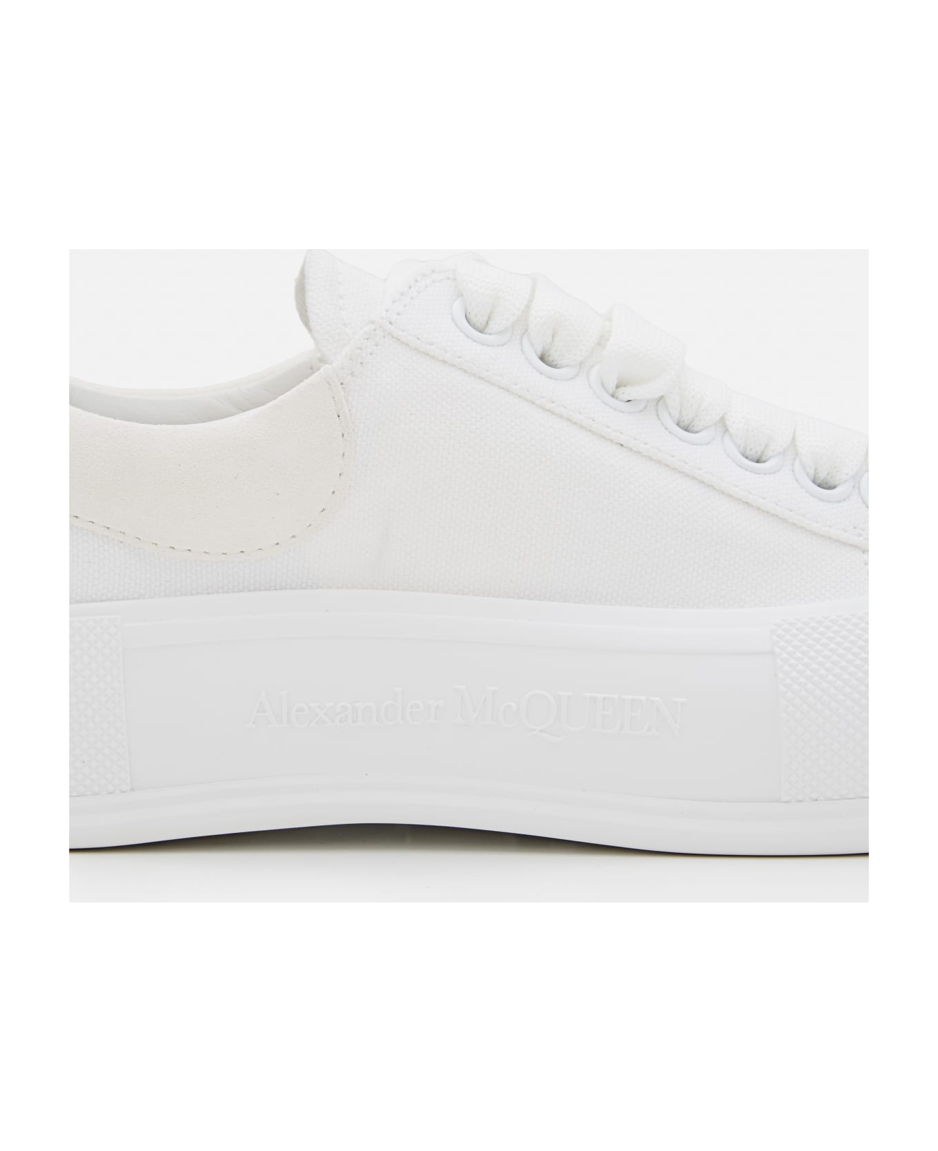 Alexander McQueen Plimsoll Canvas Sneakers - Bianco
