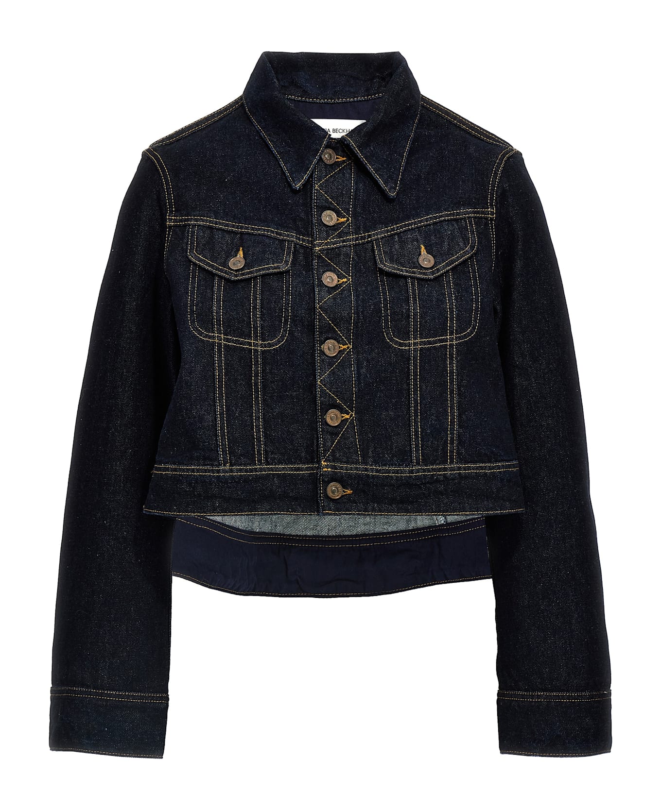 Victoria Beckham Denim Cropped Jacket - Blue