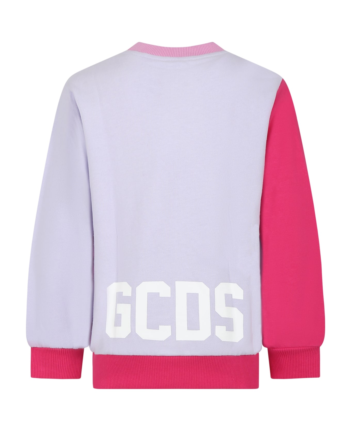 GCDS Mini Pink Sweatshirt For Girl With Logo - Multicolor