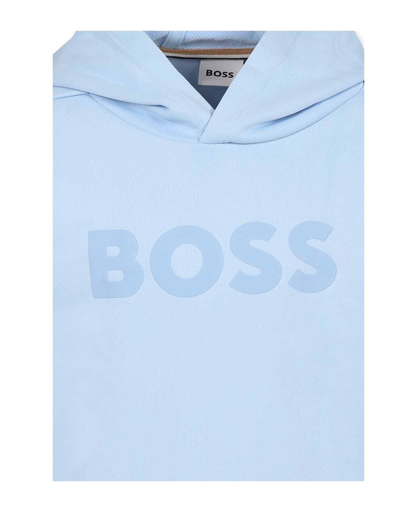 Hugo Boss Light Blue Sweatshirt Or Boy With Logo - Light Blue