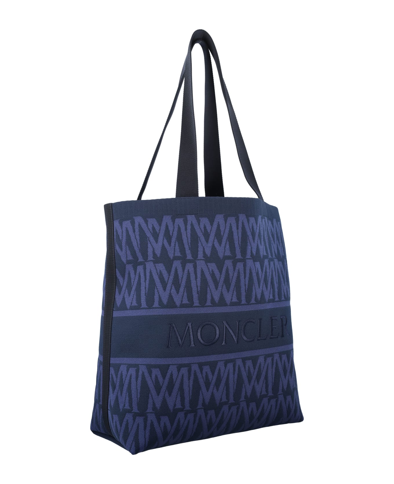 Moncler Monogram Knit Tote Bag - BLUE