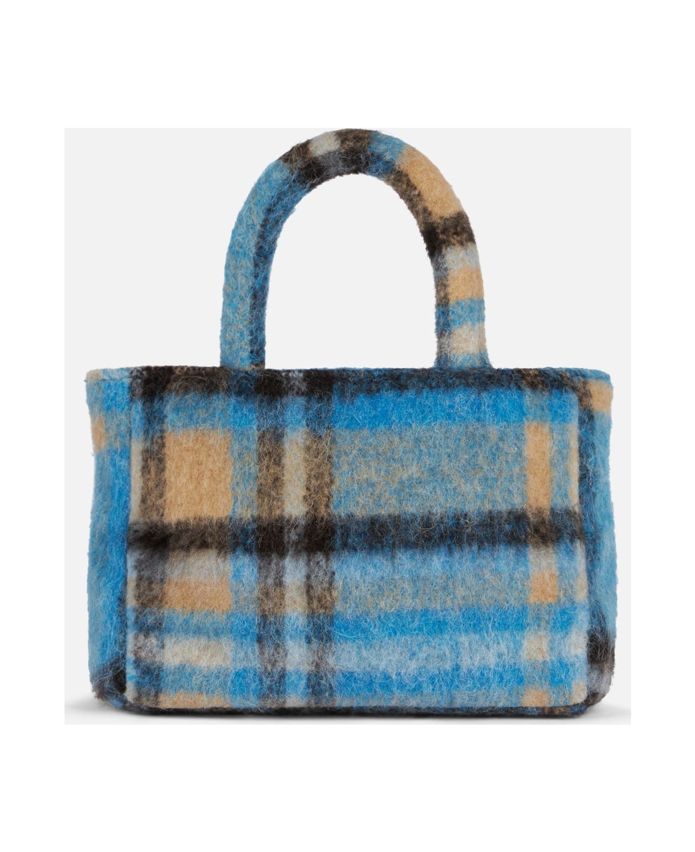 MC2 Saint Barth Soft Wooly Clarine Handbag With Tartan Pattern - SKY