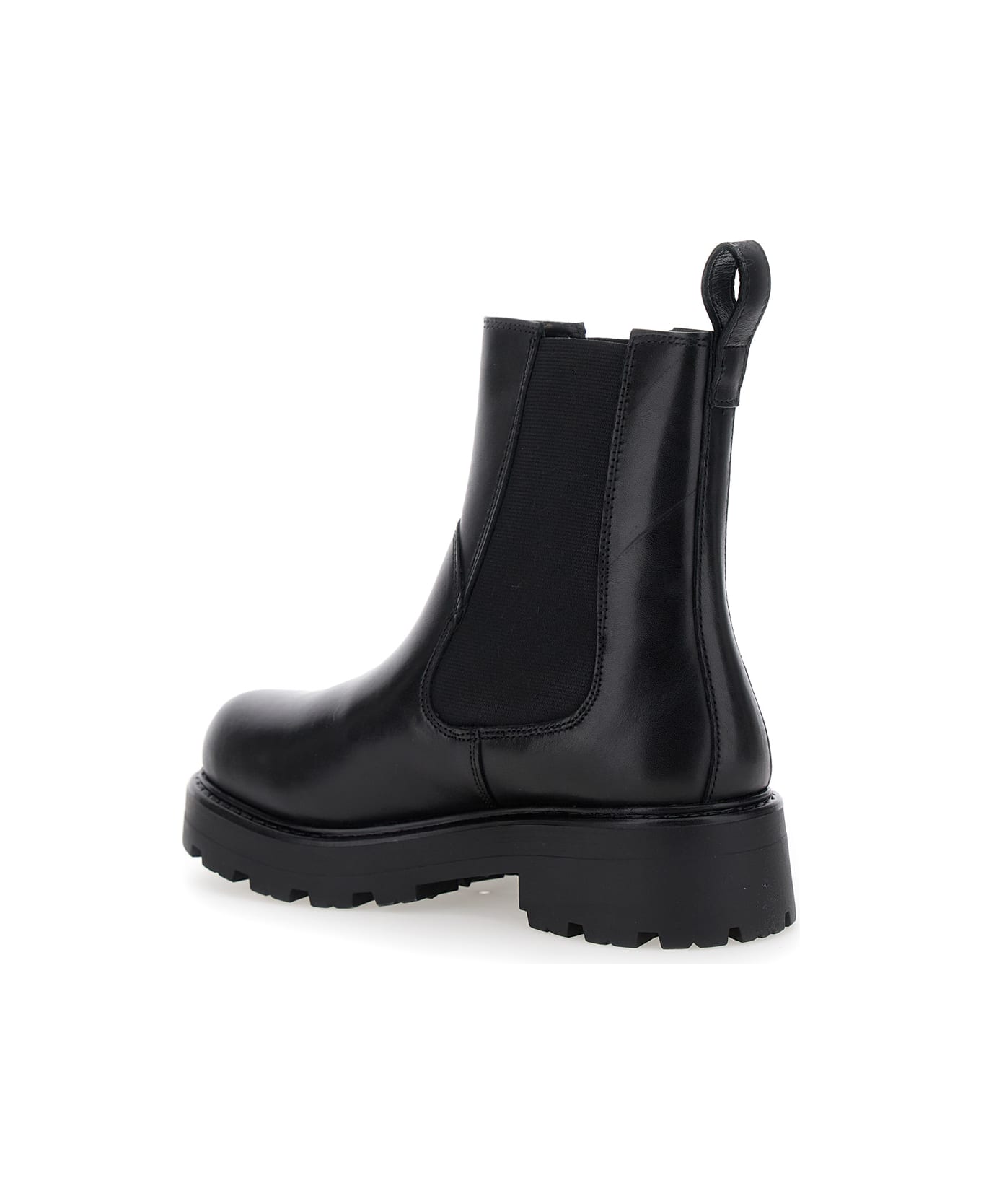 Vagabond Black Cosmo Ankle Boots With Elasticated Inserts In Leather Woman - Black