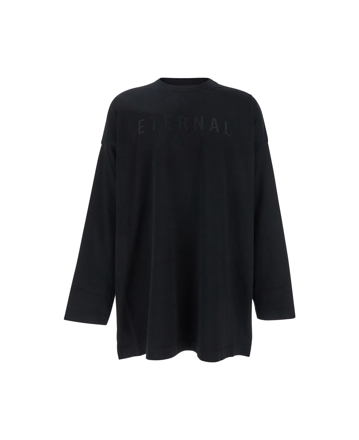 Fear of God Black T-shirt With Eternal Print On The Front And Logo Patch On The Back In Cotton Man - Black