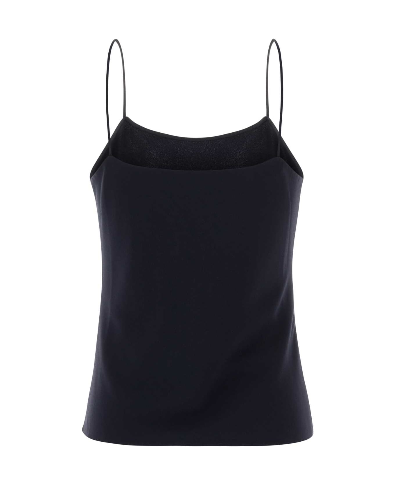 The Row Midnight Blue Crepe Biggins Top - NAVY