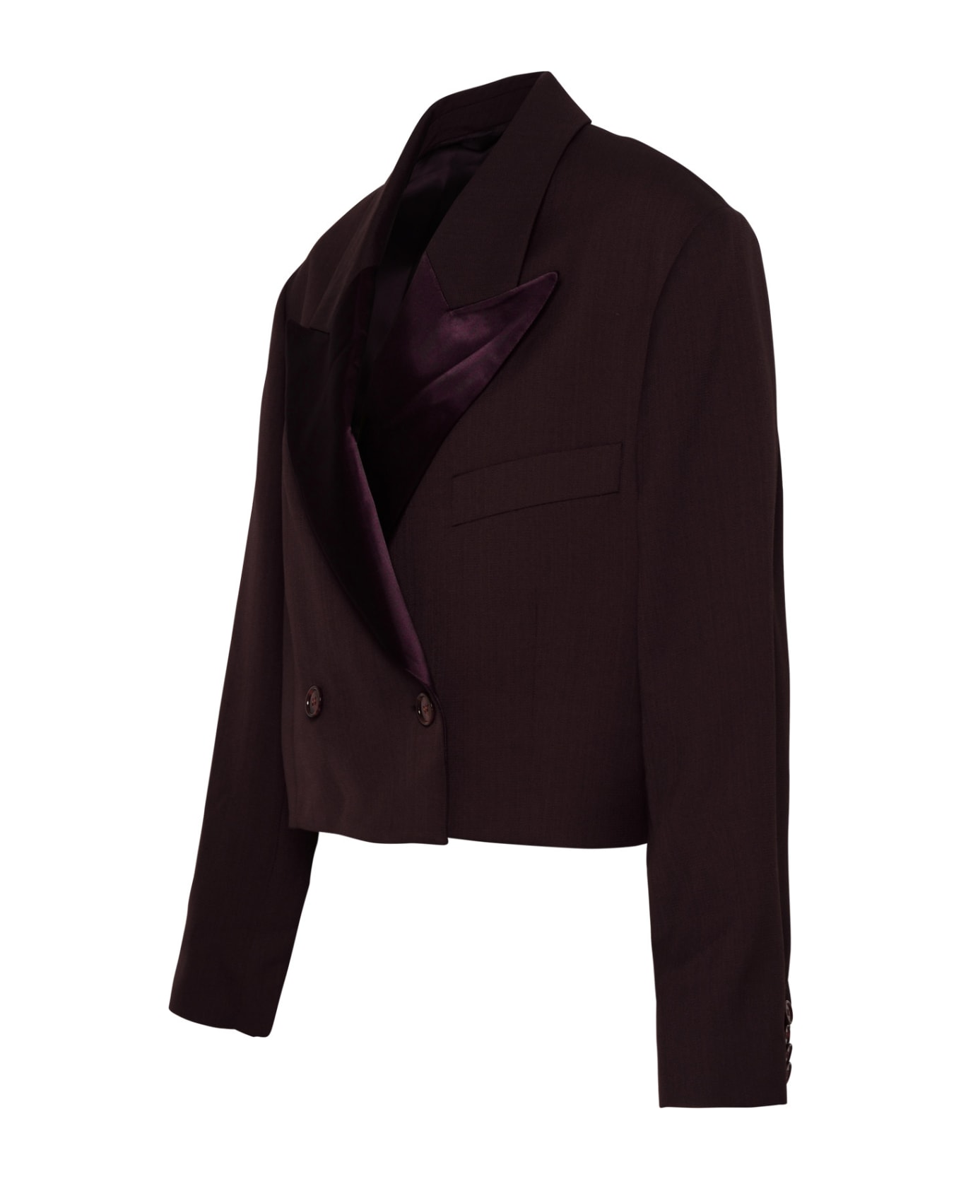 Acne Studios Burgundy Wool Blend Blazer - Bordeaux