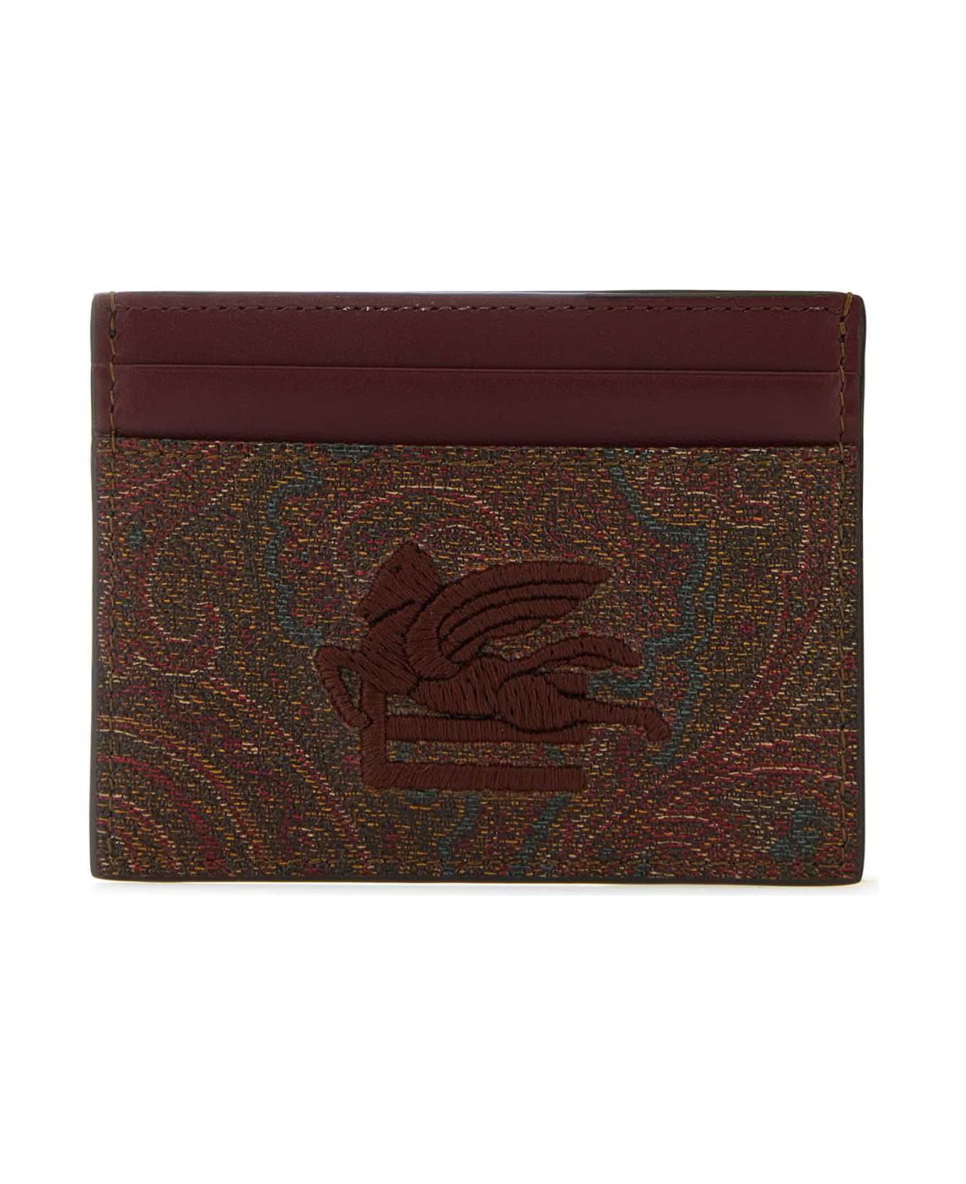 Etro Multicolor Canvas And Leather Card Holder - 600