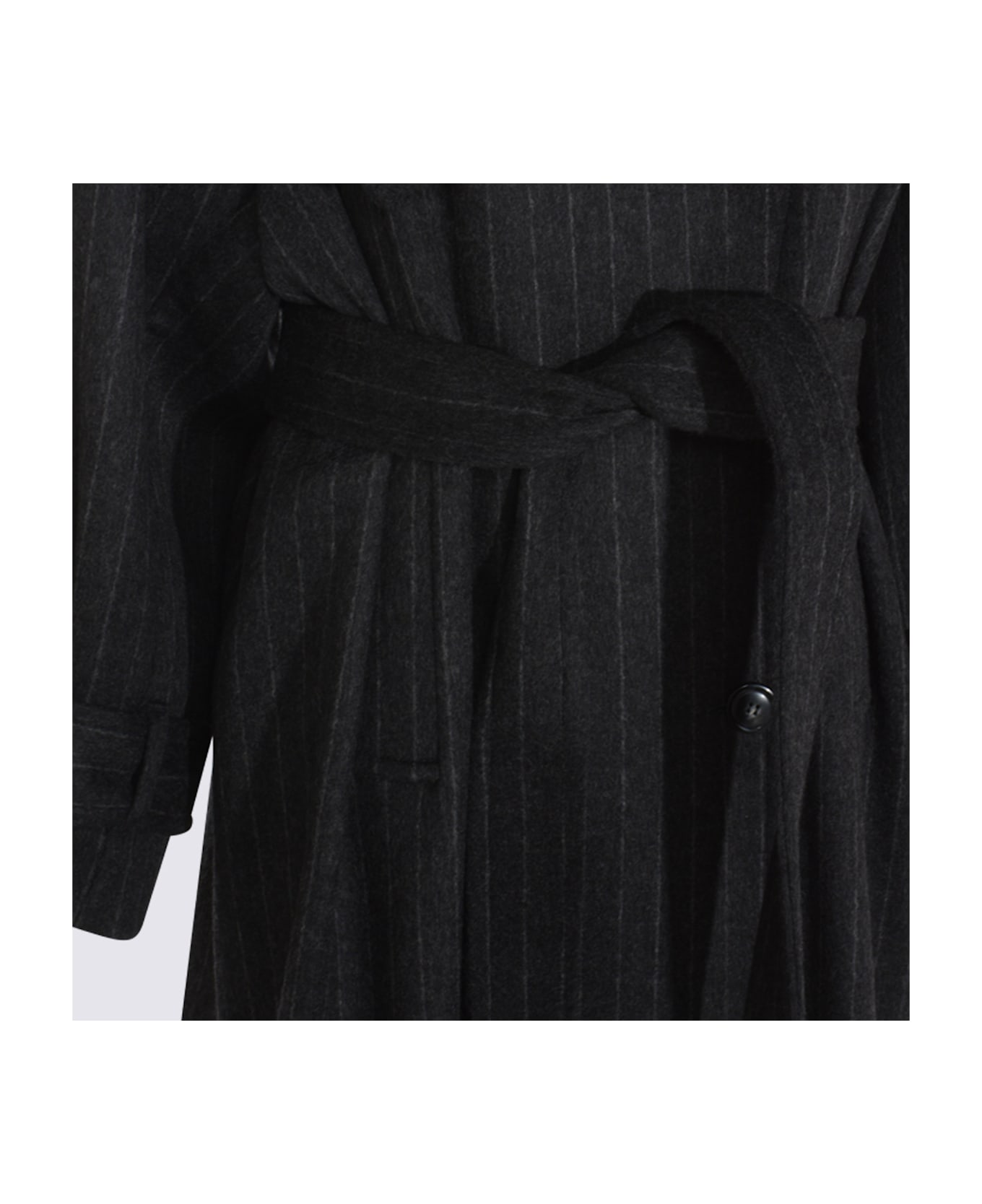 SportMax Black Wool Arold1234 Coat - GRIGIO ANTRACITE
