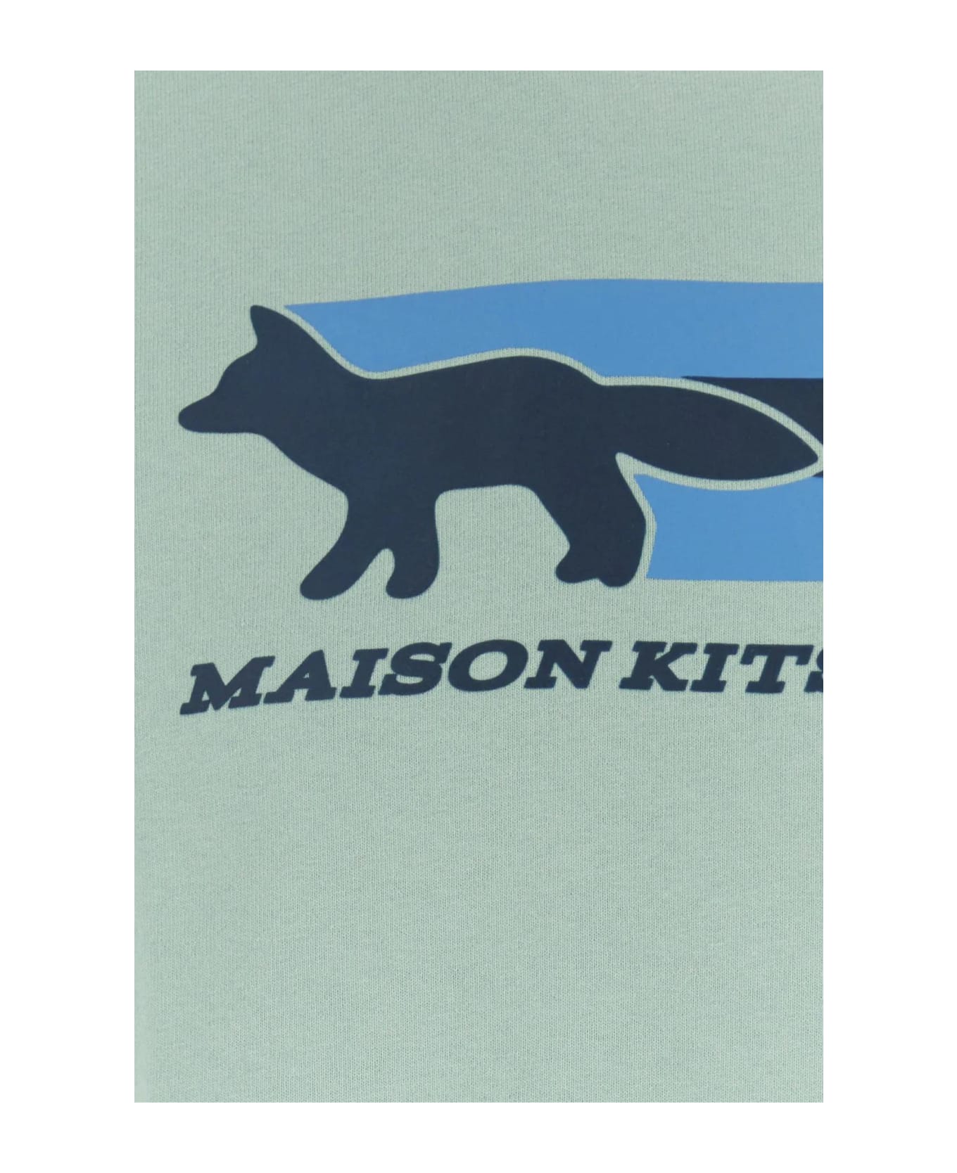 Maison Kitsuné Sea Green Cotton T-shirt - NAVY