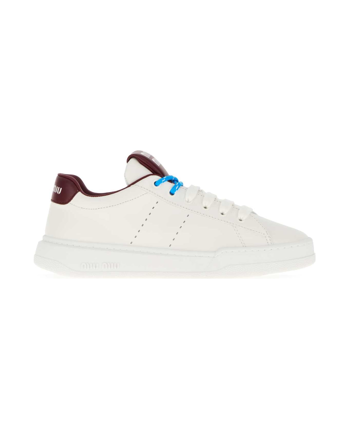 Miu Miu White Leather Sneakers - BIANCOPORPORA