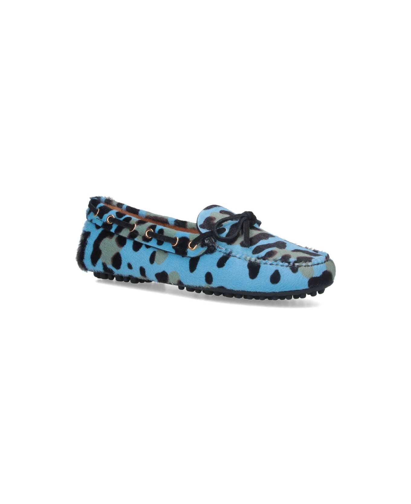 Car Shoe Pony Hair Loafers - Light Blue