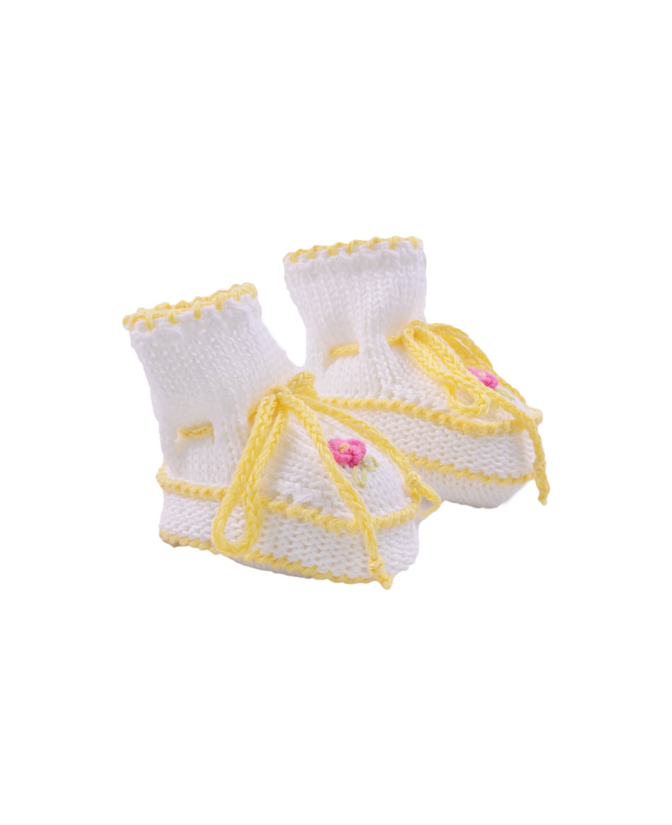 Piccola Giuggiola Cotton Knit Shoes - Yellow