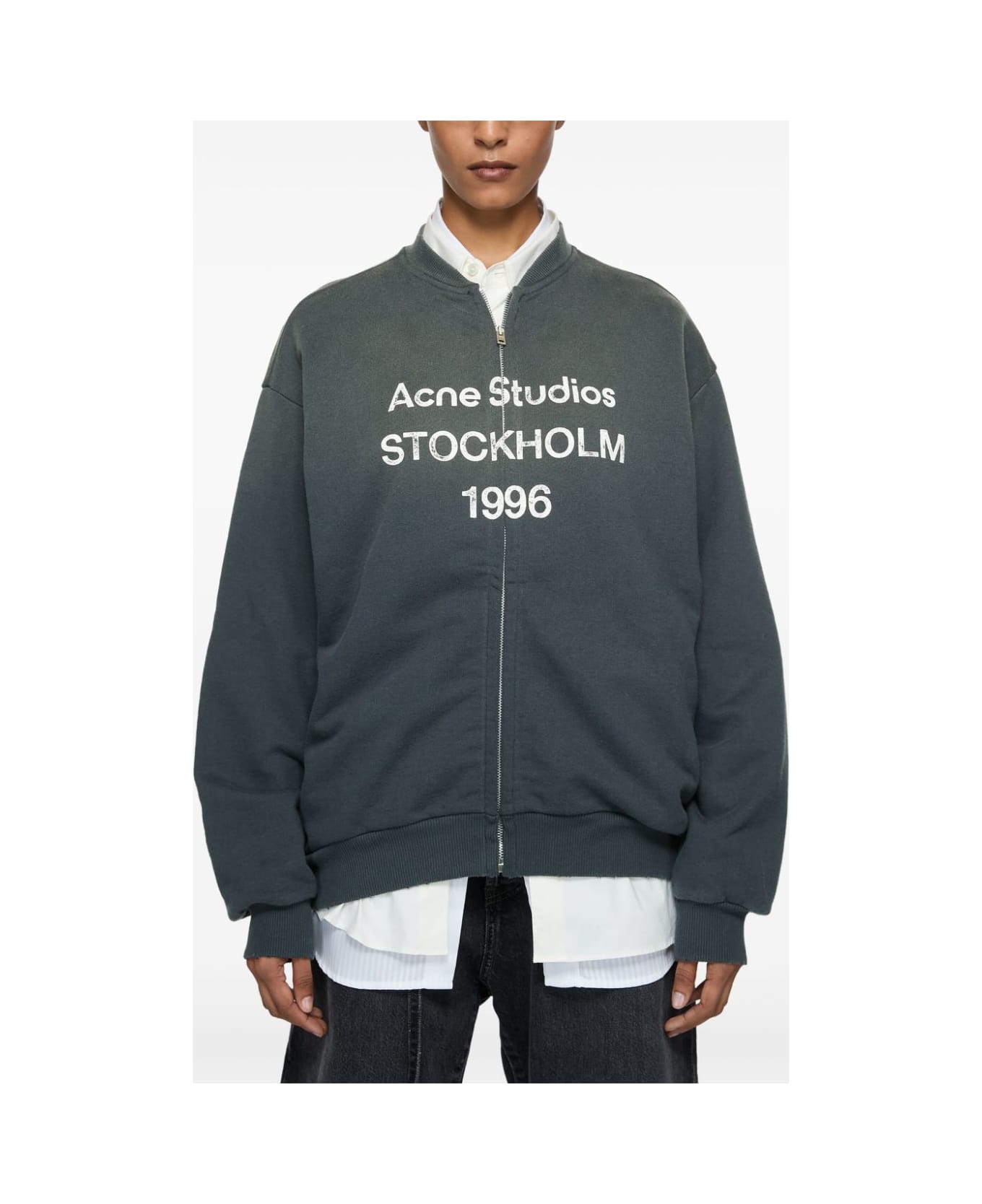 Acne Studios Logo Cotton Sweatshirt - Black