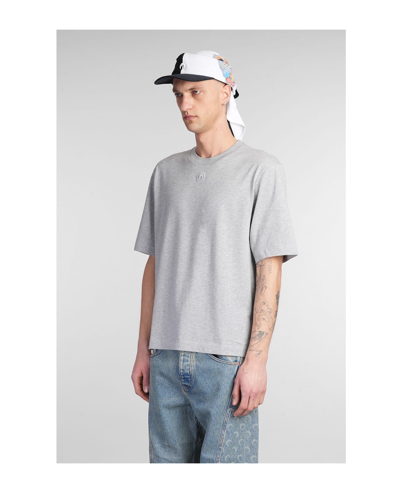 Marine Serre T-shirt In Grey Cotton - grey