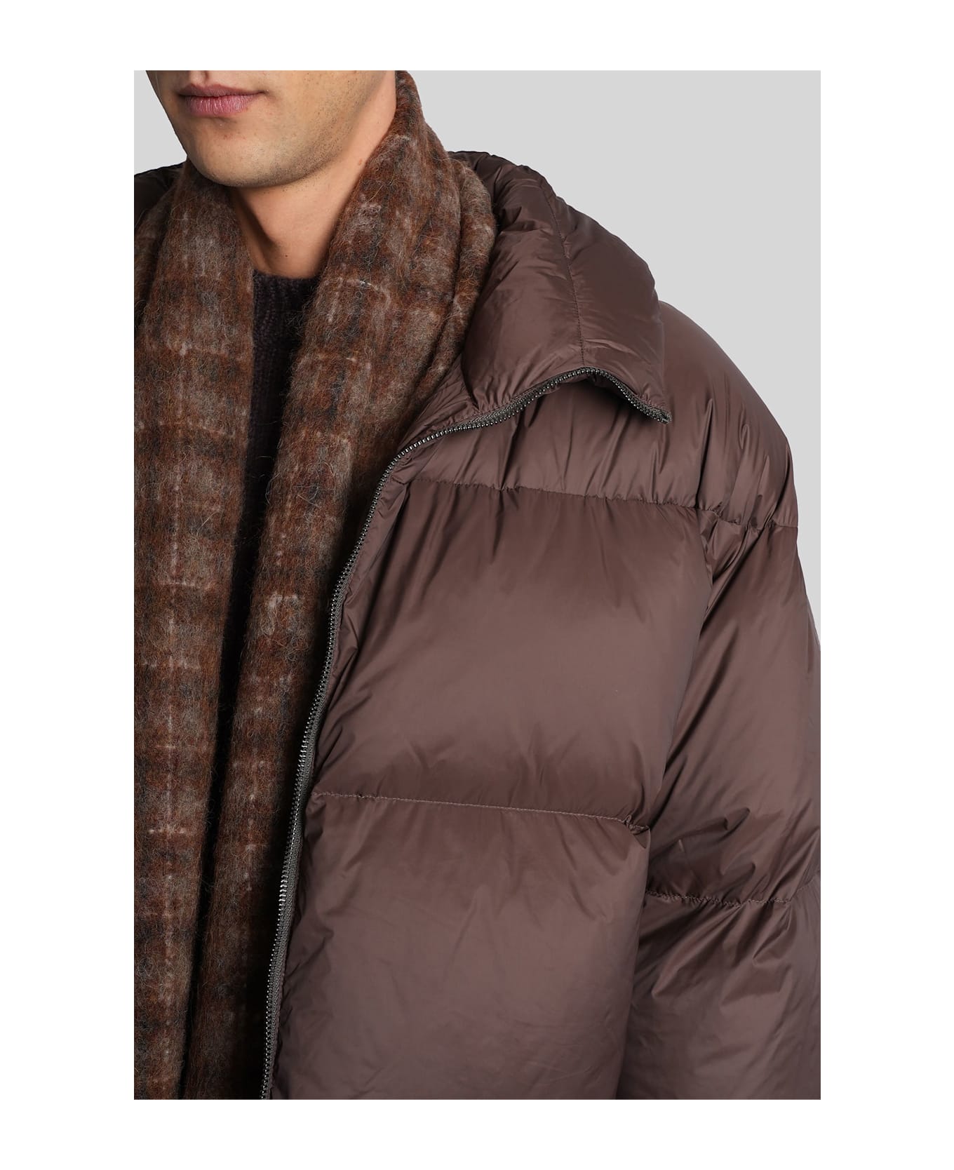 Studio Nicholson Massey Snm-1380 Puffer In Brown Nylon - brown