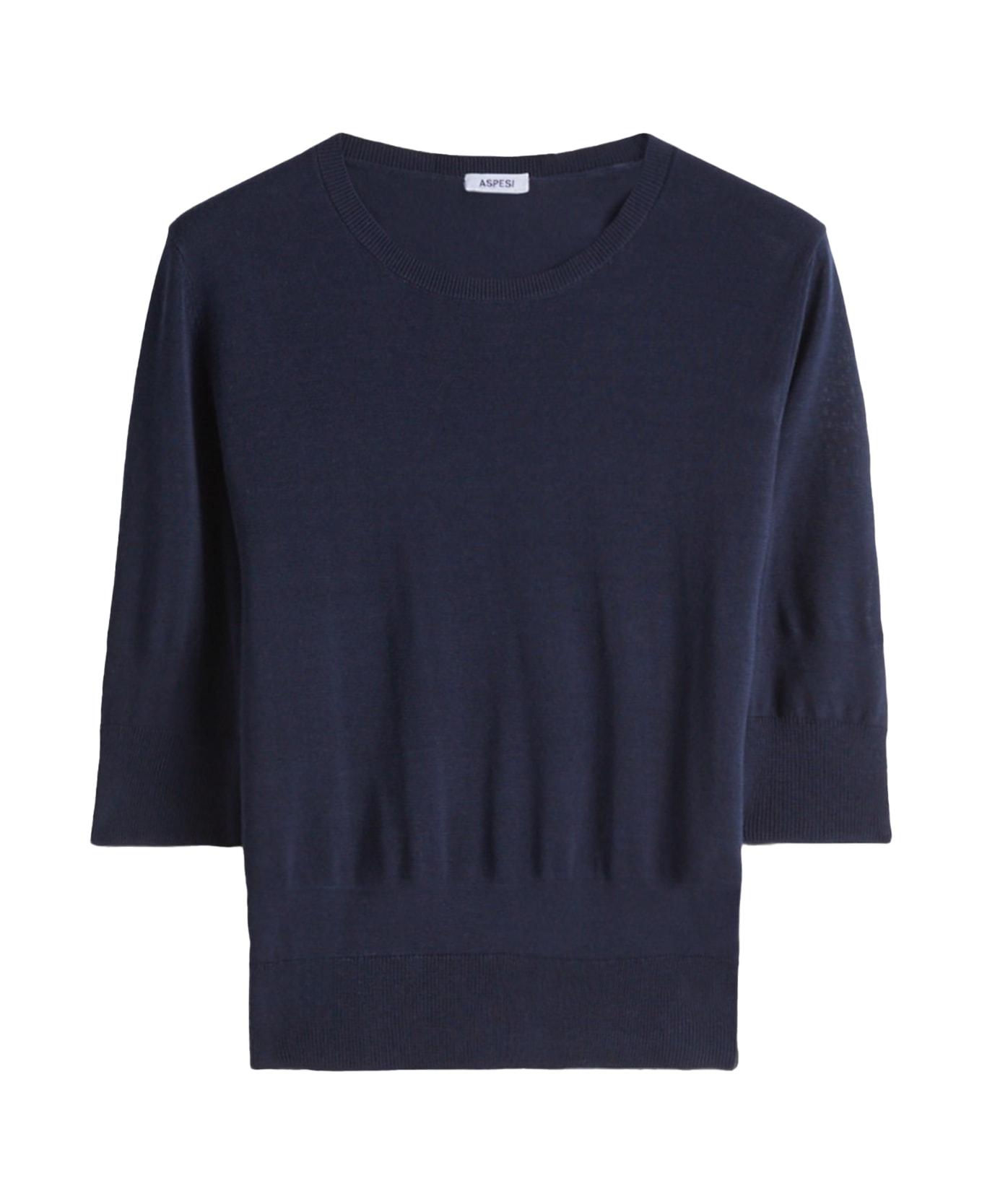 Aspesi Blue 3/4 Sleeve Shirt - NAVY