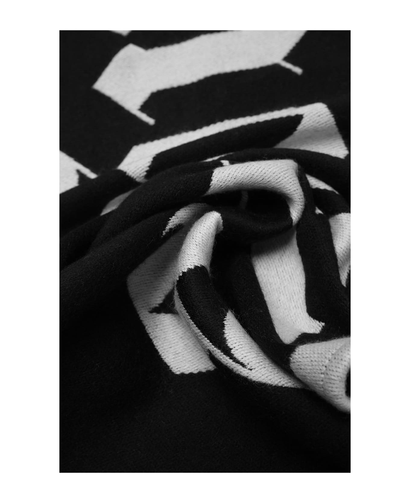 Palm Angels Wool Scarf - Black スカーフ